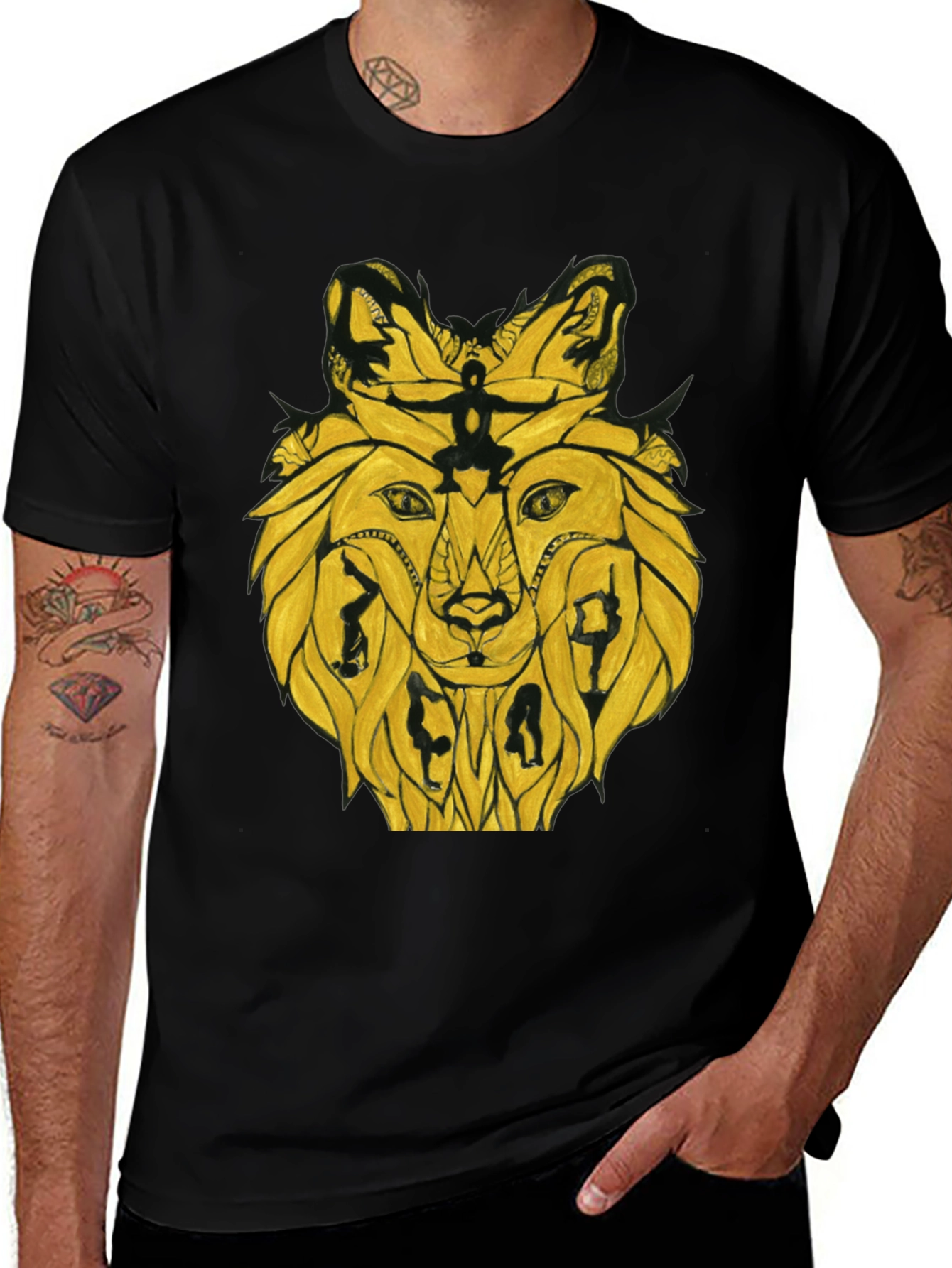Abstract Lion T-Shirt - Unique Graphic Tee