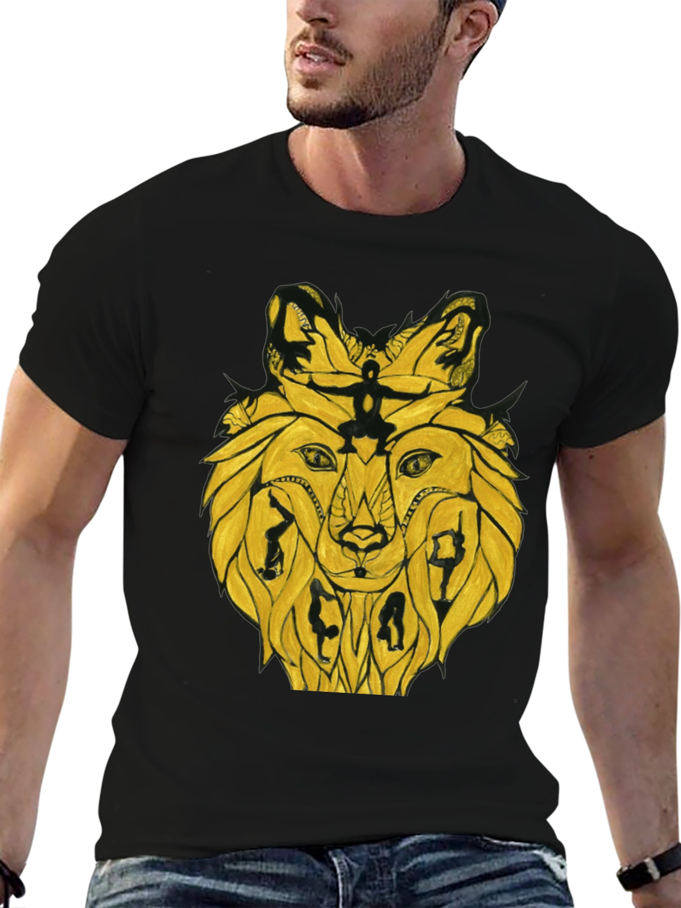 Abstract Lion T-Shirt - Unique Graphic Tee