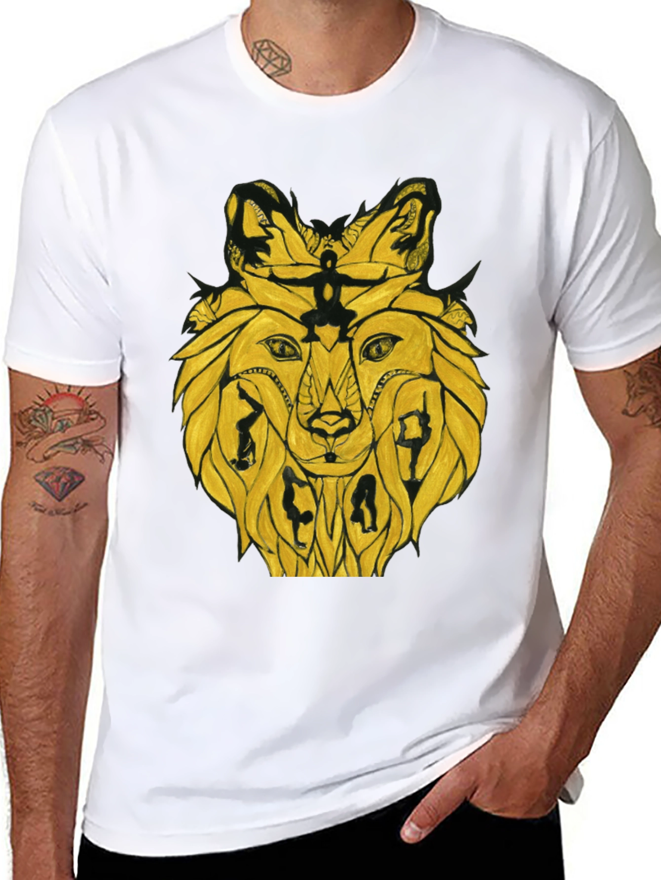 Abstract Lion T-Shirt - Unique Graphic Tee