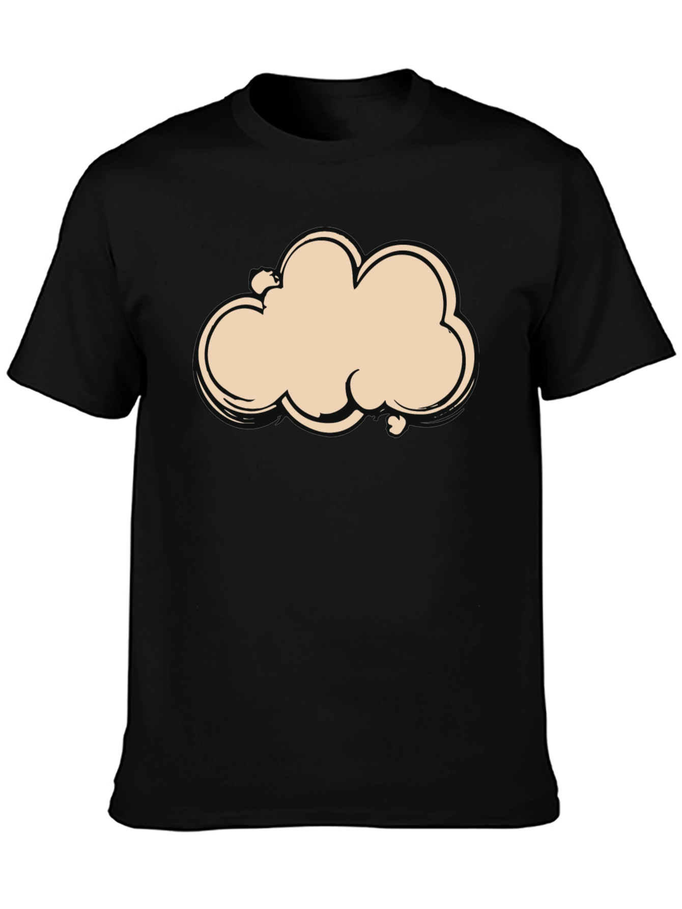 Cloud Graphic Tee - Black Cotton T-Shirt