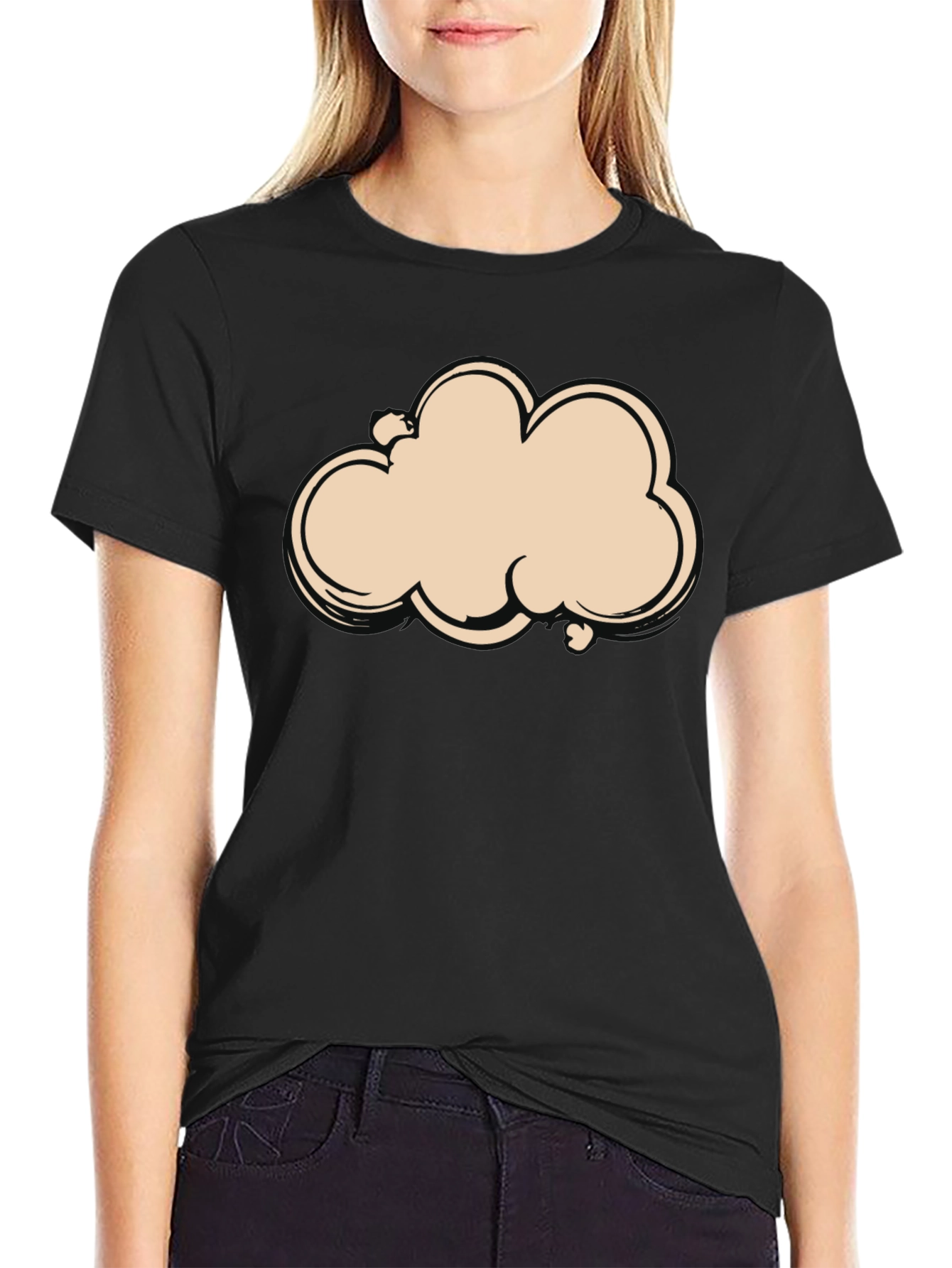 Cloud Graphic Tee - Black Cotton T-Shirt