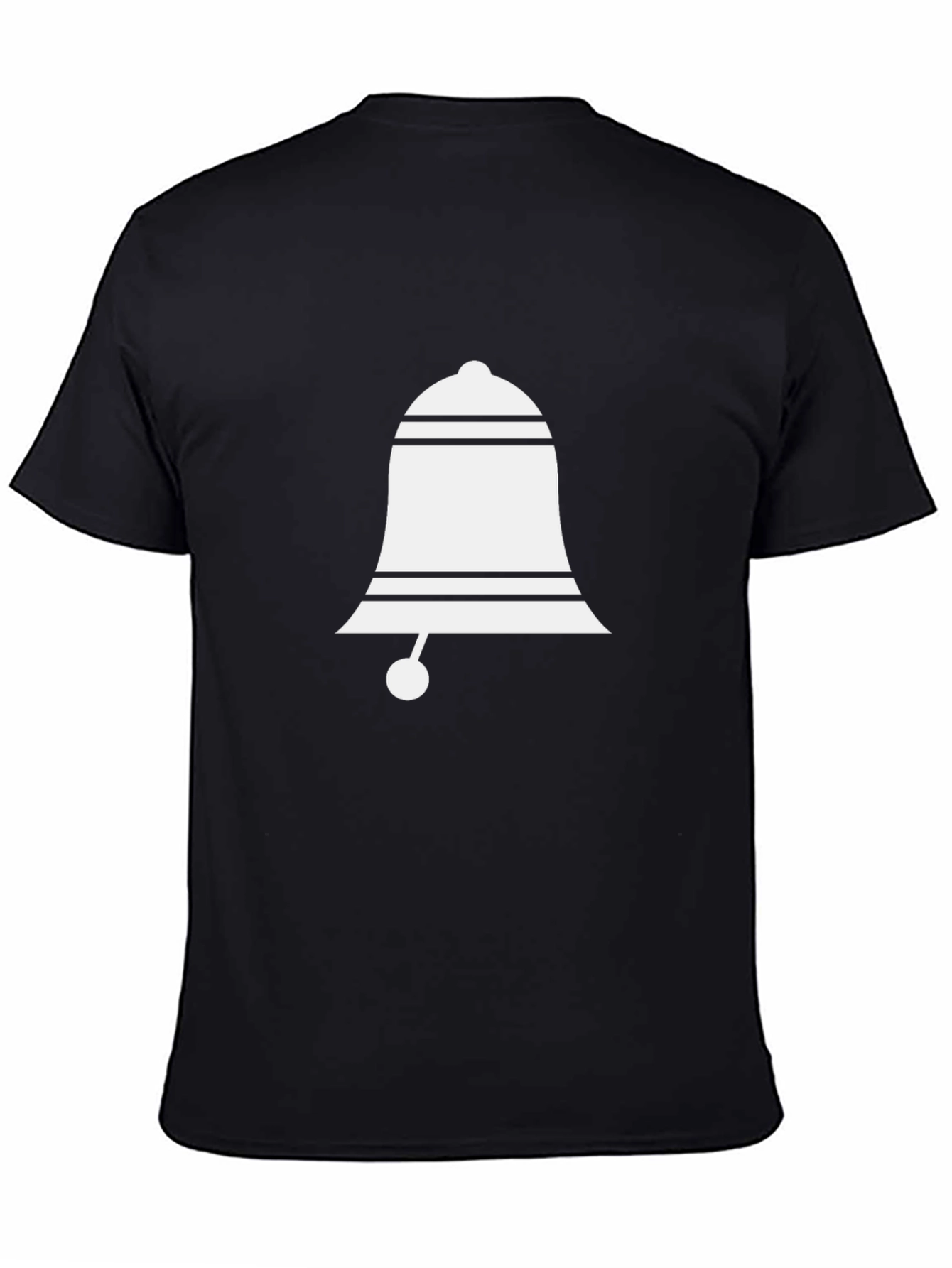 Black T-Shirt with White Bell Graphic
