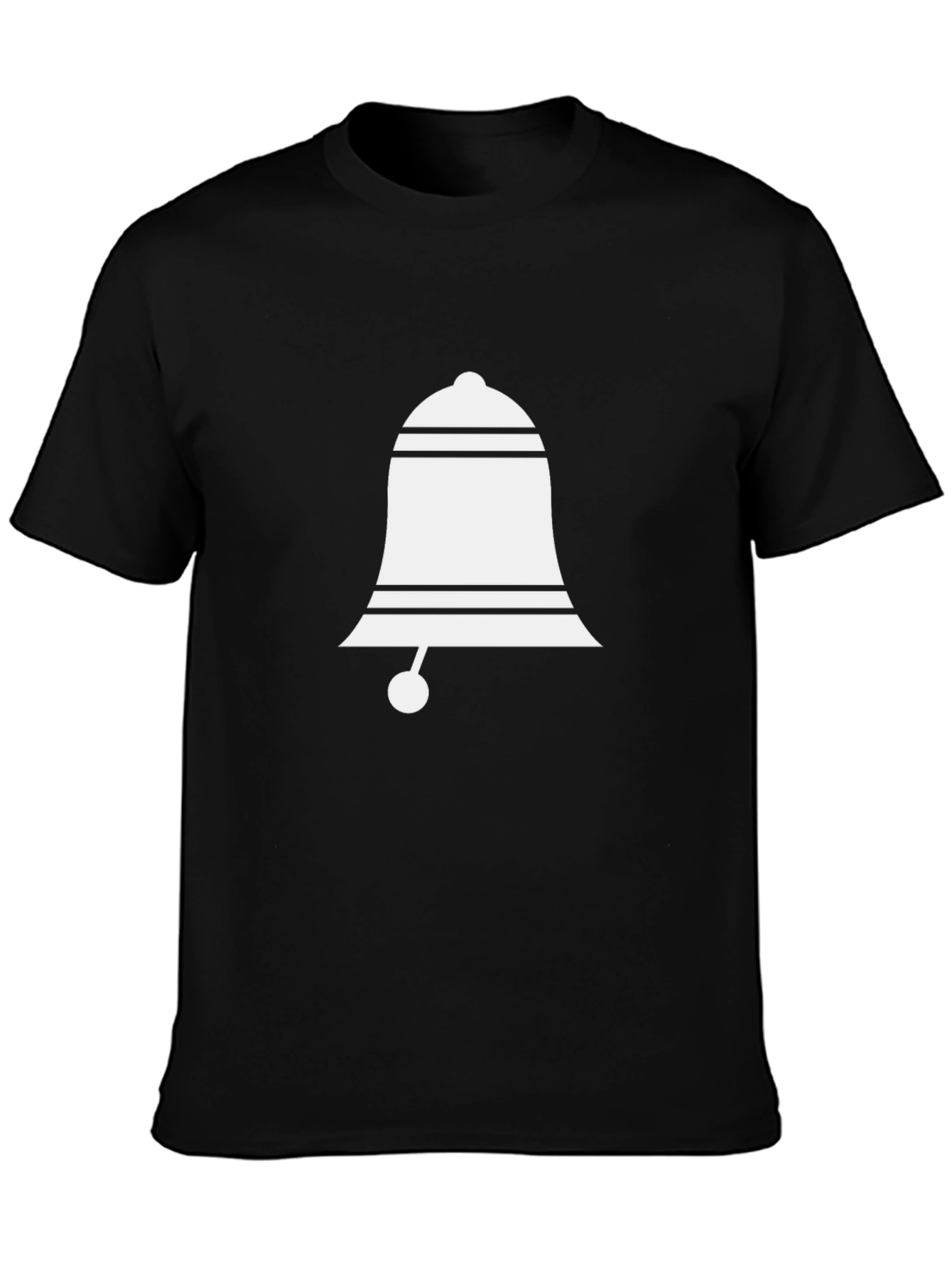 Black T-Shirt with White Bell Graphic
