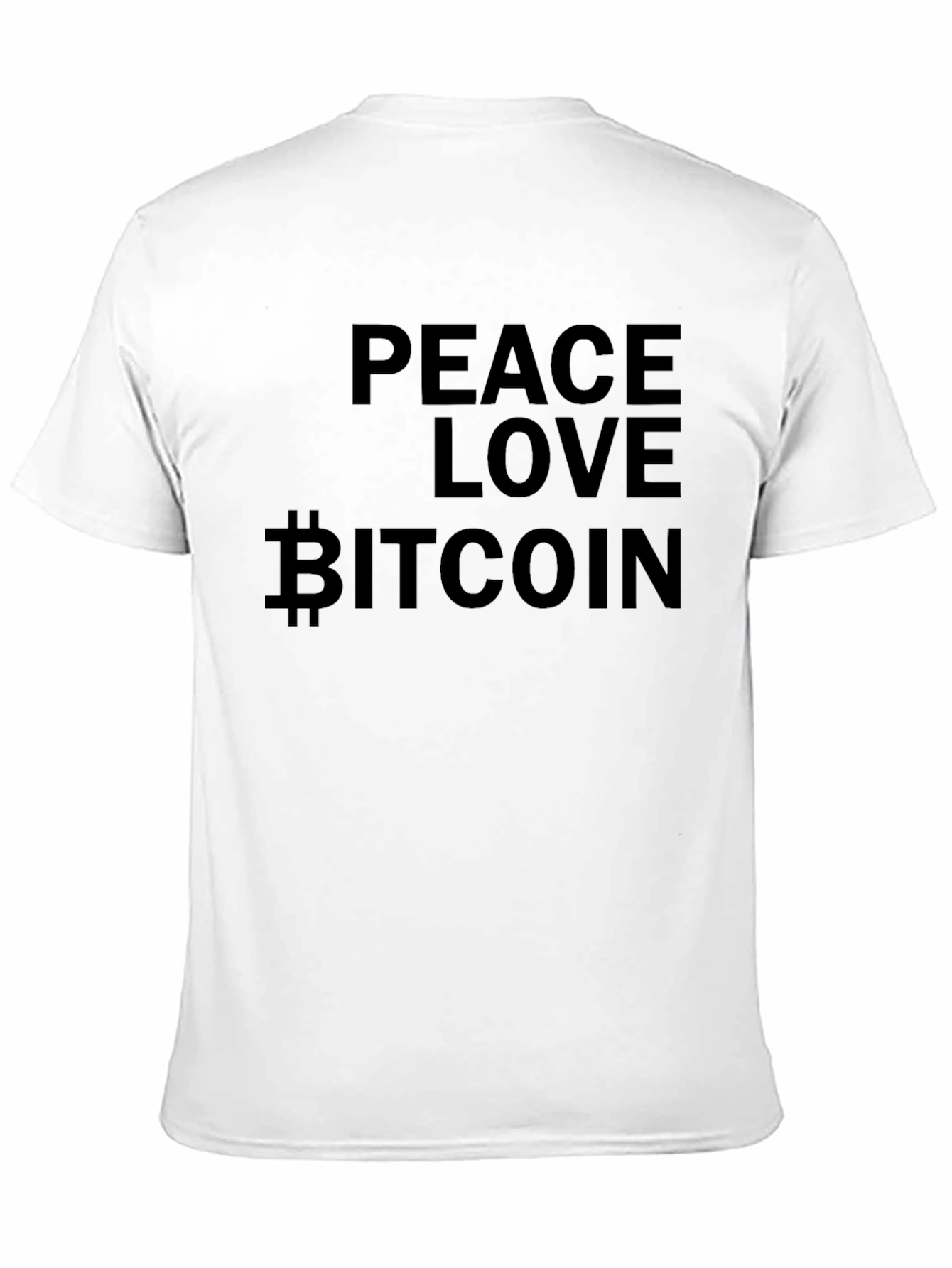 Peace Love Bitcoin Black Graphic T-Shirt
