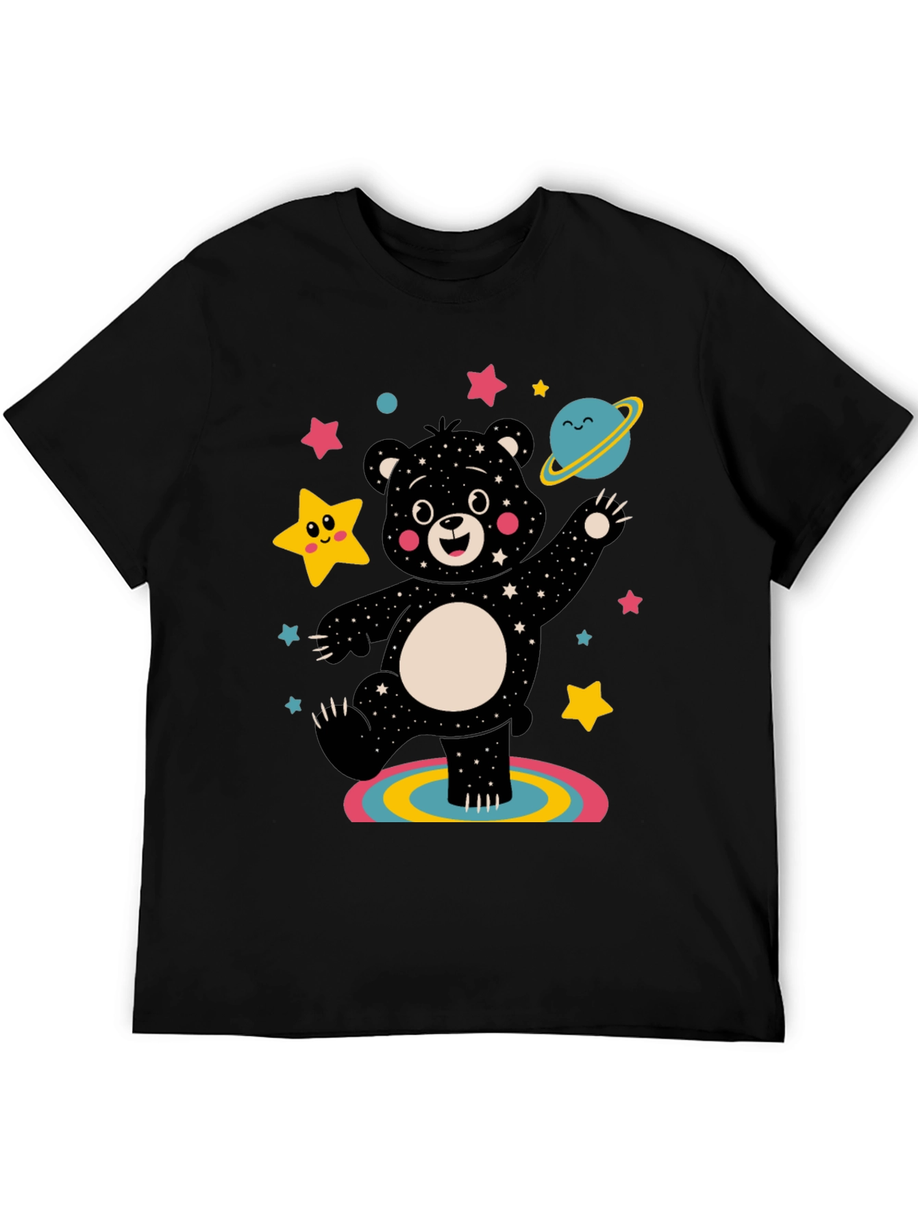 Cosmic Bear Graphic Tee - Black Unisex Shirt