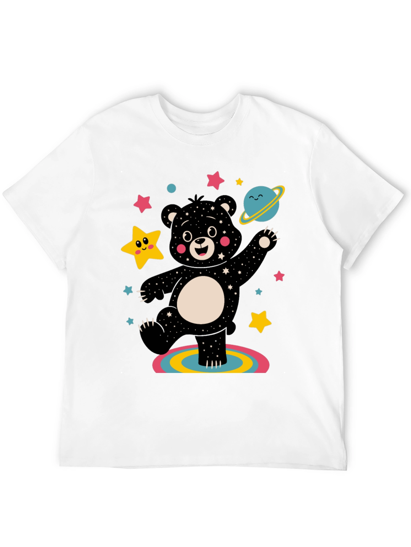 Cosmic Bear Graphic Tee - Black Unisex Shirt