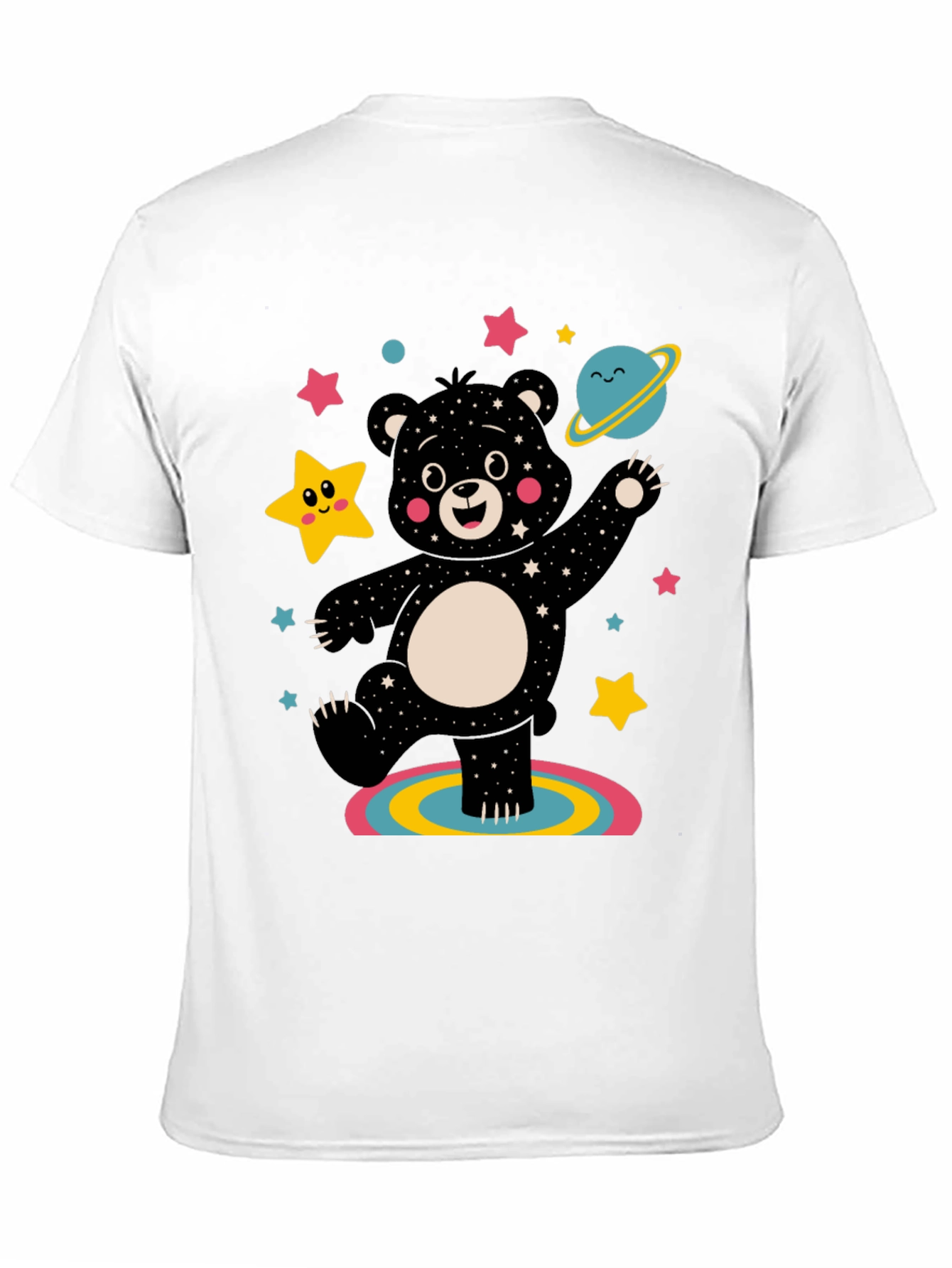 Cosmic Bear Graphic Tee - Black Unisex Shirt