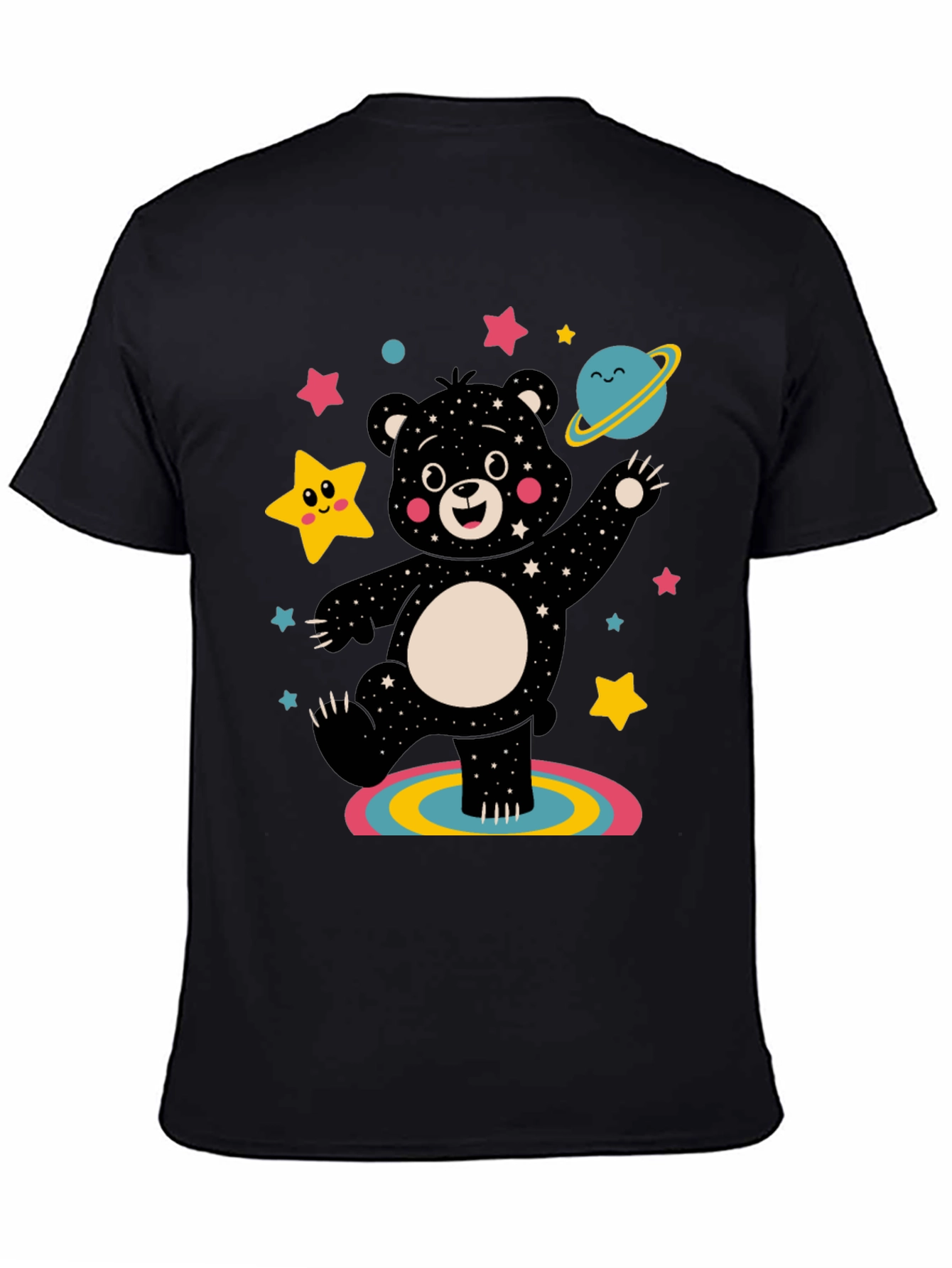 Cosmic Bear Graphic Tee - Black Unisex Shirt