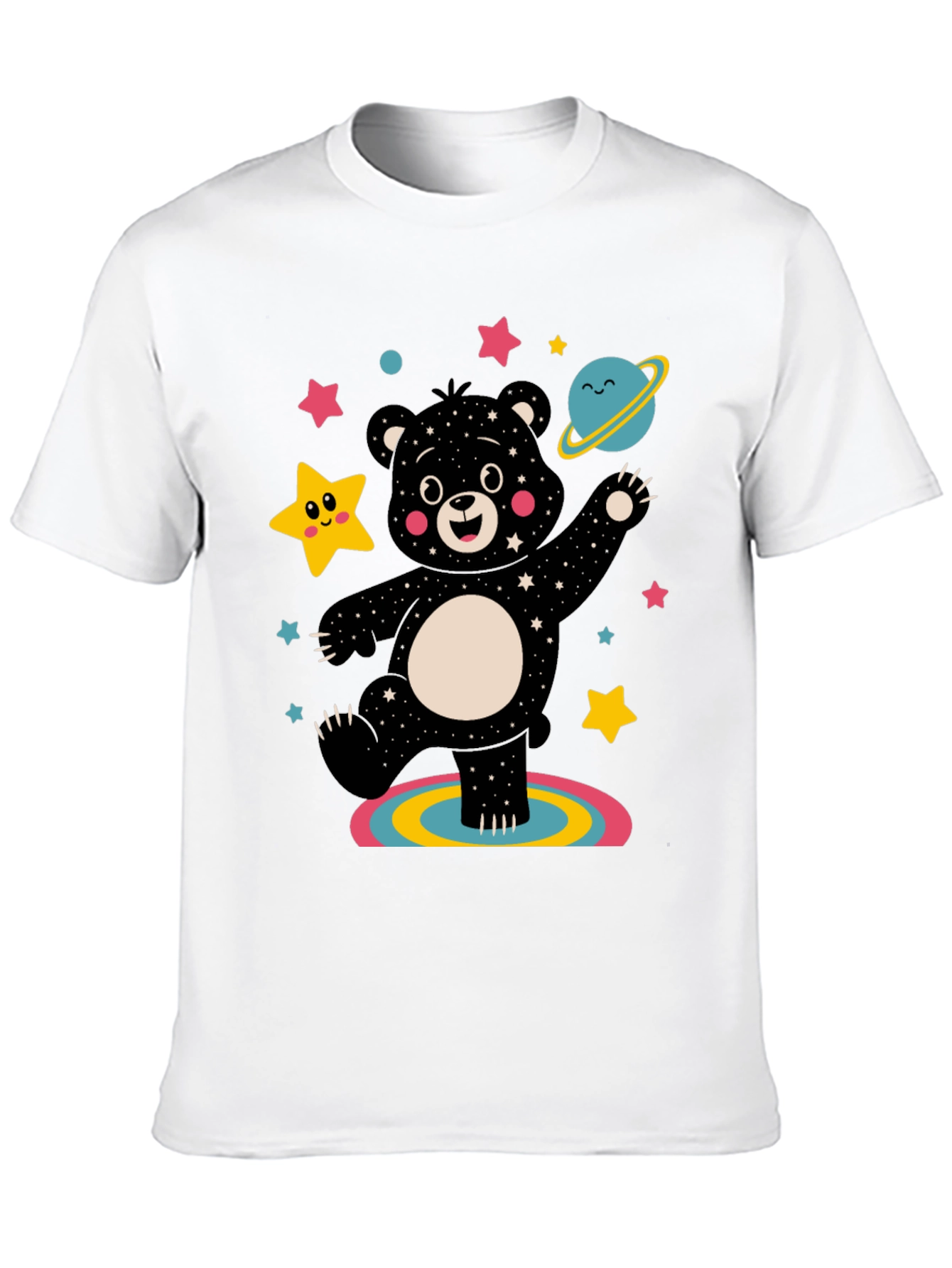 Cosmic Bear Graphic Tee - Black Unisex Shirt