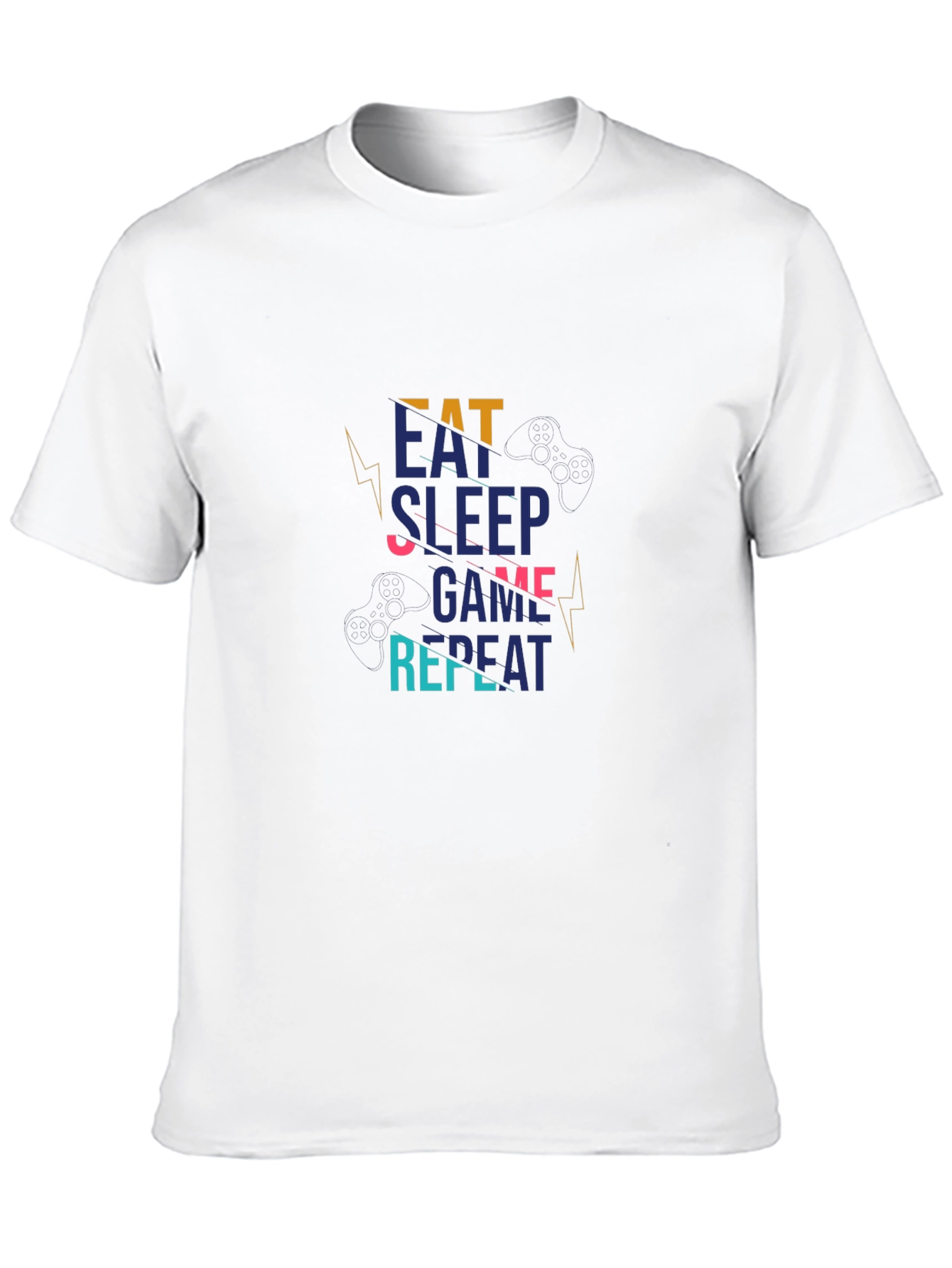 Eat Sleep Game Repeat Black Graphic Tee