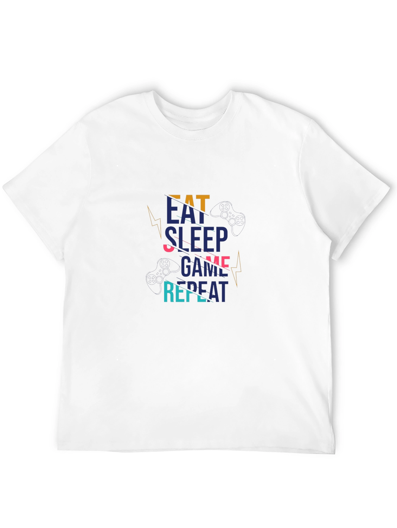 Eat Sleep Game Repeat Black Graphic Tee