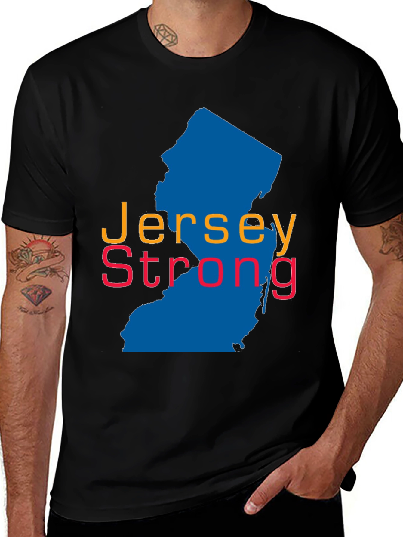 Jersey Strong Graphic T-Shirt - Black