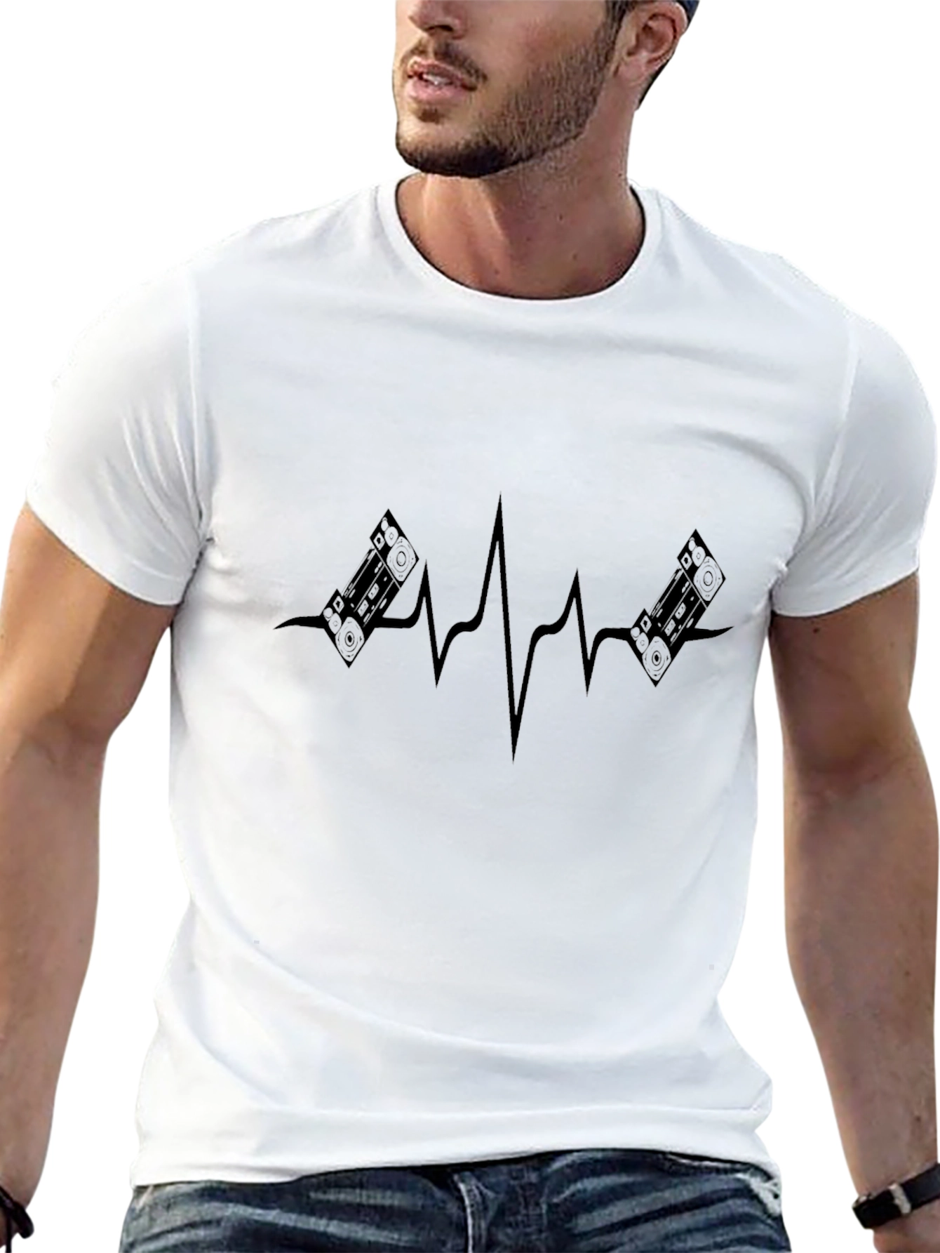 DJ Heartbeat T-Shirt - Black Graphic Tee