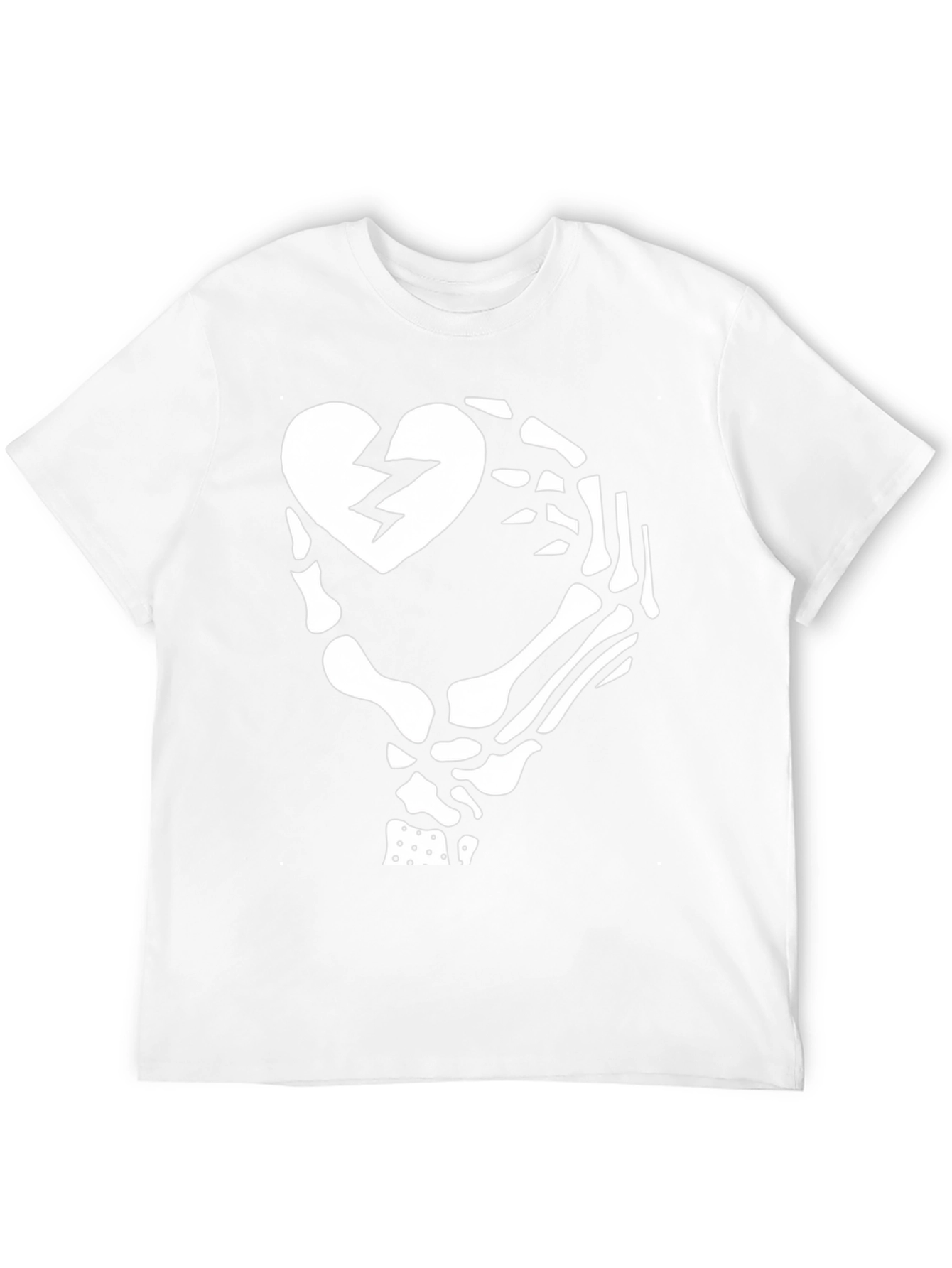 Skeleton Hand Broken Heart Graphic T-Shirt