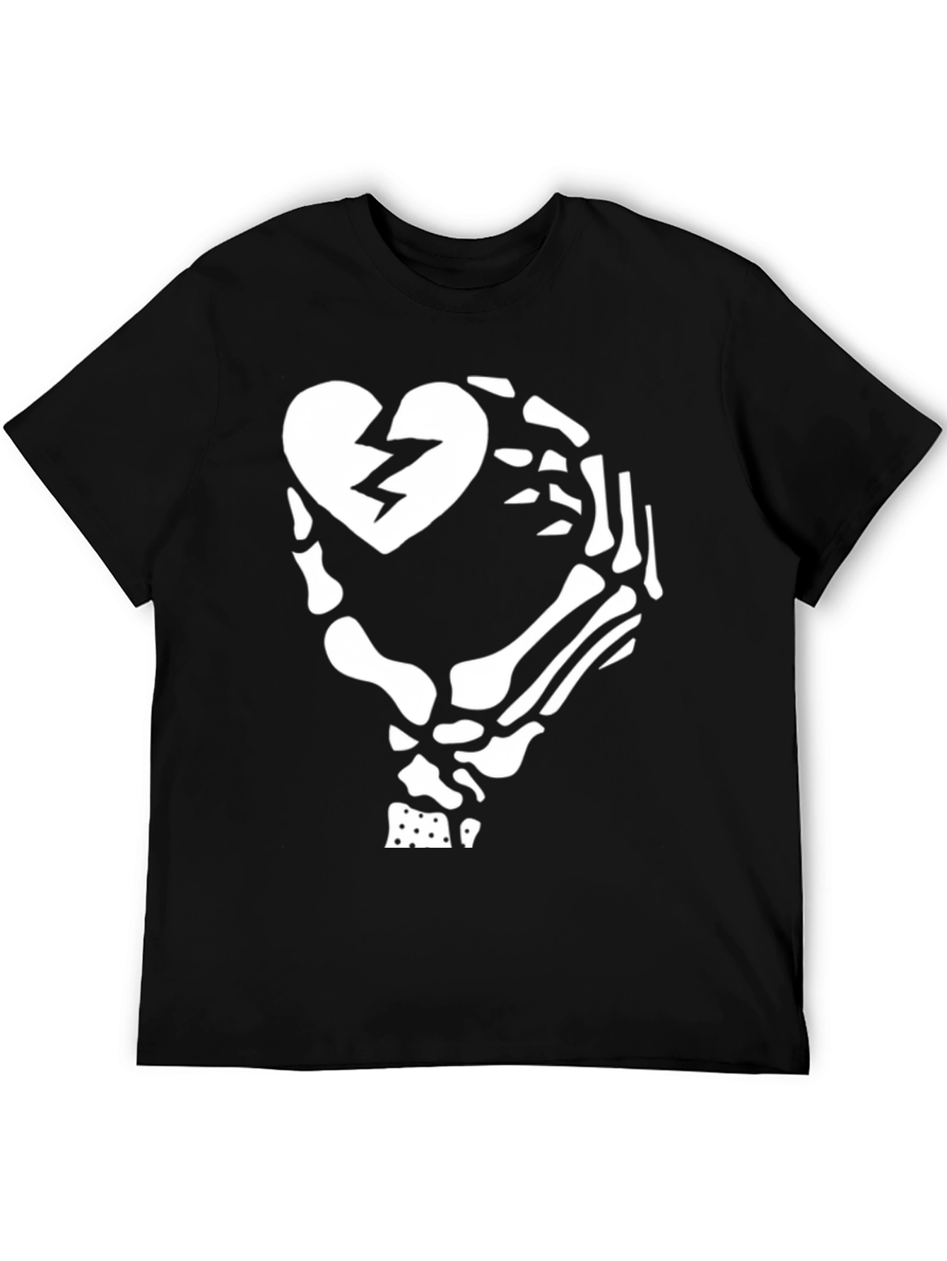 Skeleton Hand Broken Heart Graphic T-Shirt