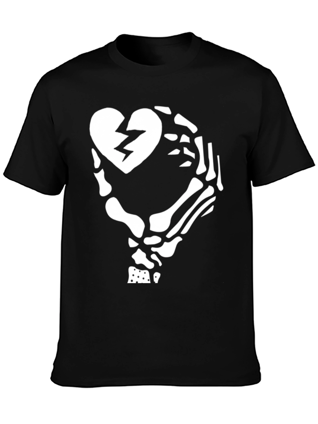 Skeleton Hand Broken Heart Graphic T-Shirt