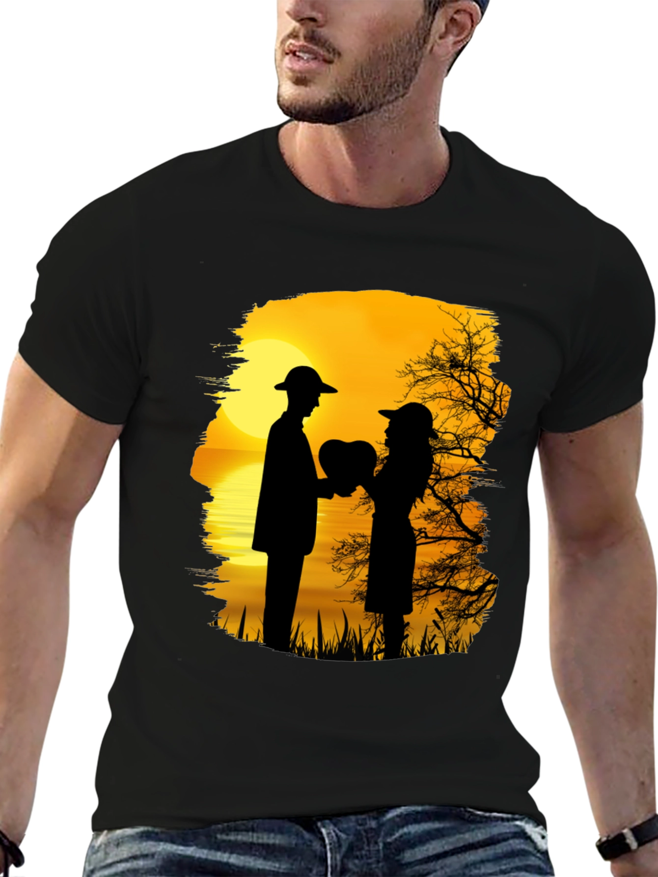 Romantic Sunset Silhouette T-Shirt