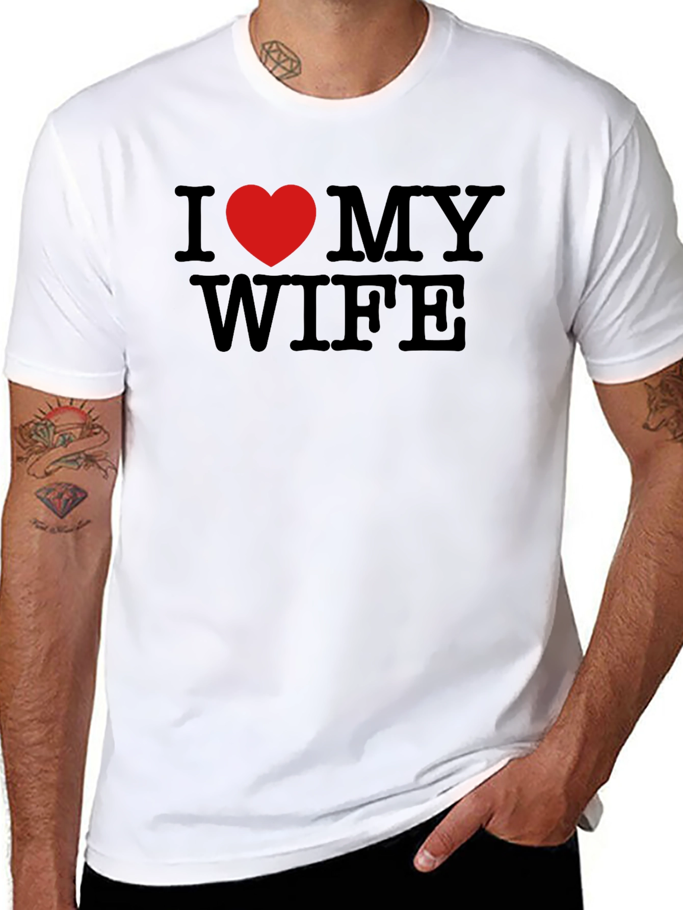I Heart My Wife Graphic Tee - Black
