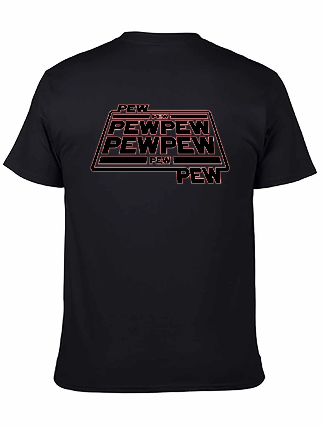 Pew Pew Funny Graphic Tee - Black