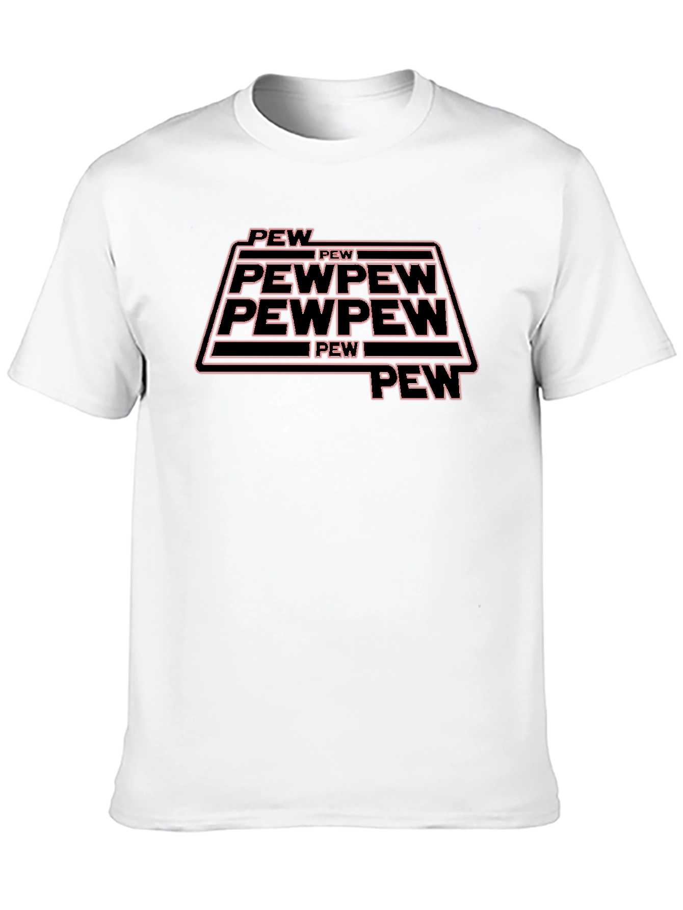 Pew Pew Funny Graphic Tee - Black