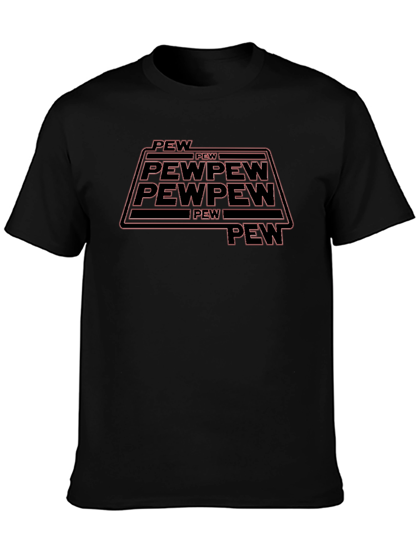 Pew Pew Funny Graphic Tee - Black