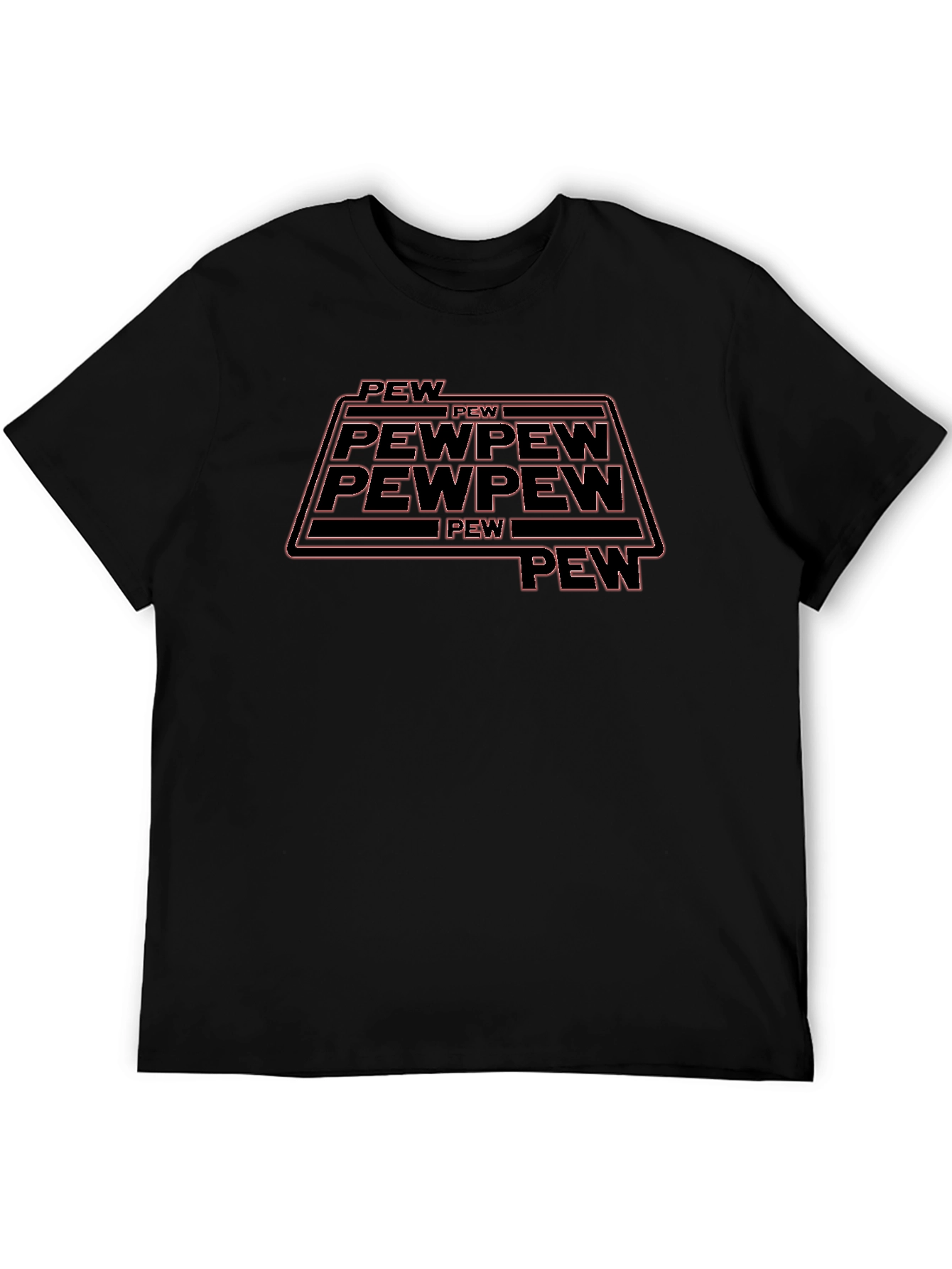 Pew Pew Funny Graphic Tee - Black