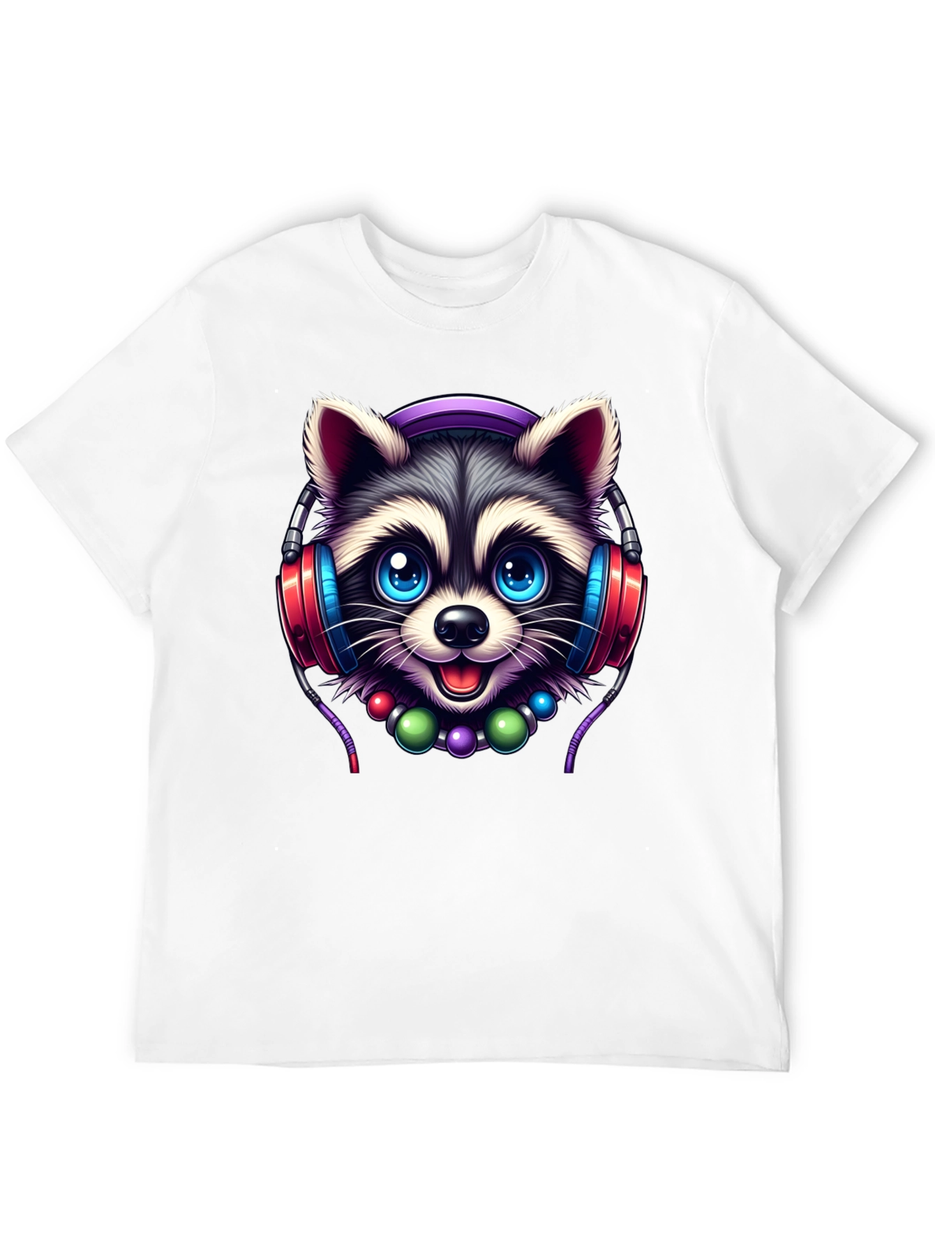 Cute Raccoon DJ Graphic T-Shirt