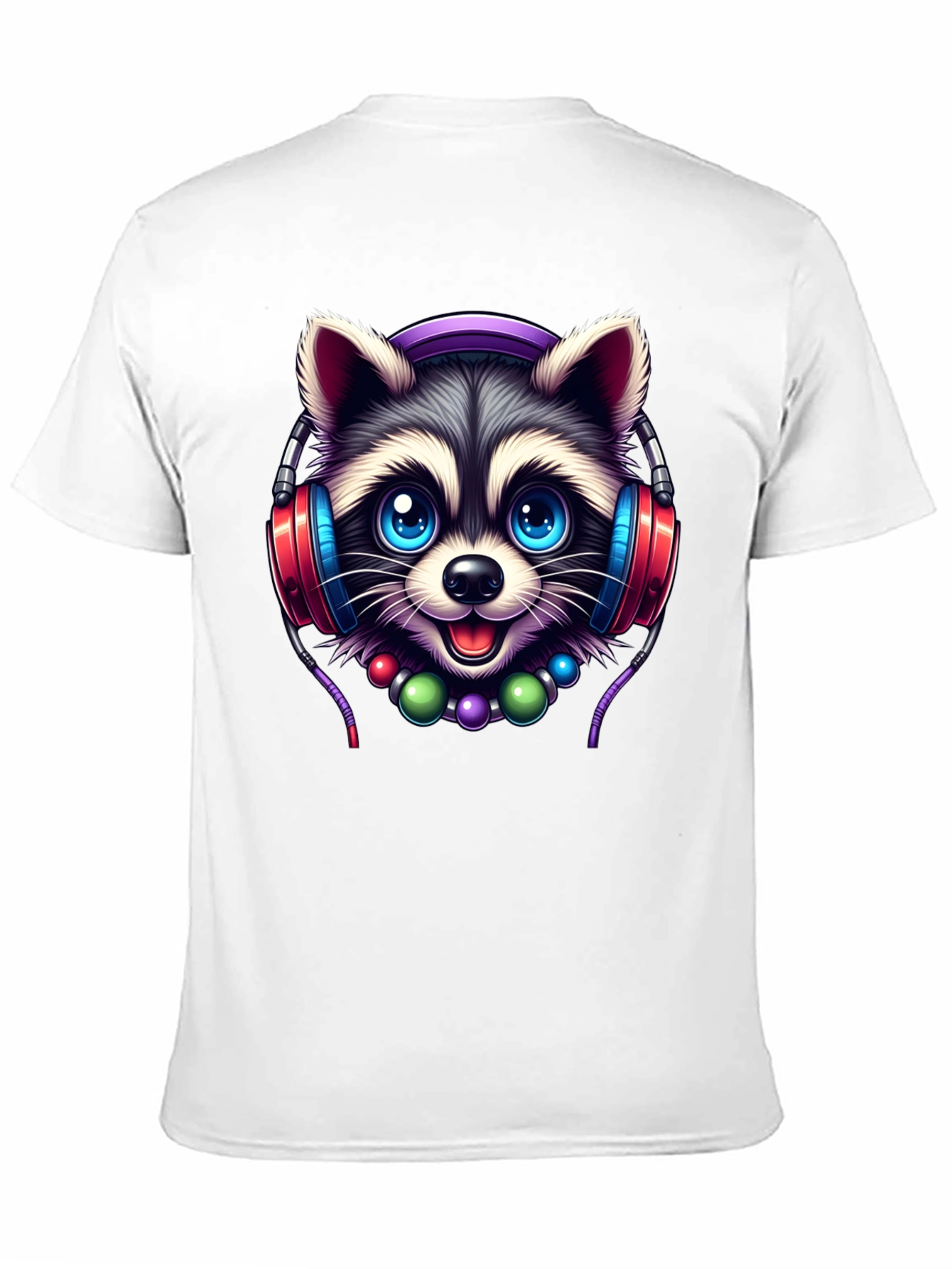 Cute Raccoon DJ Graphic T-Shirt