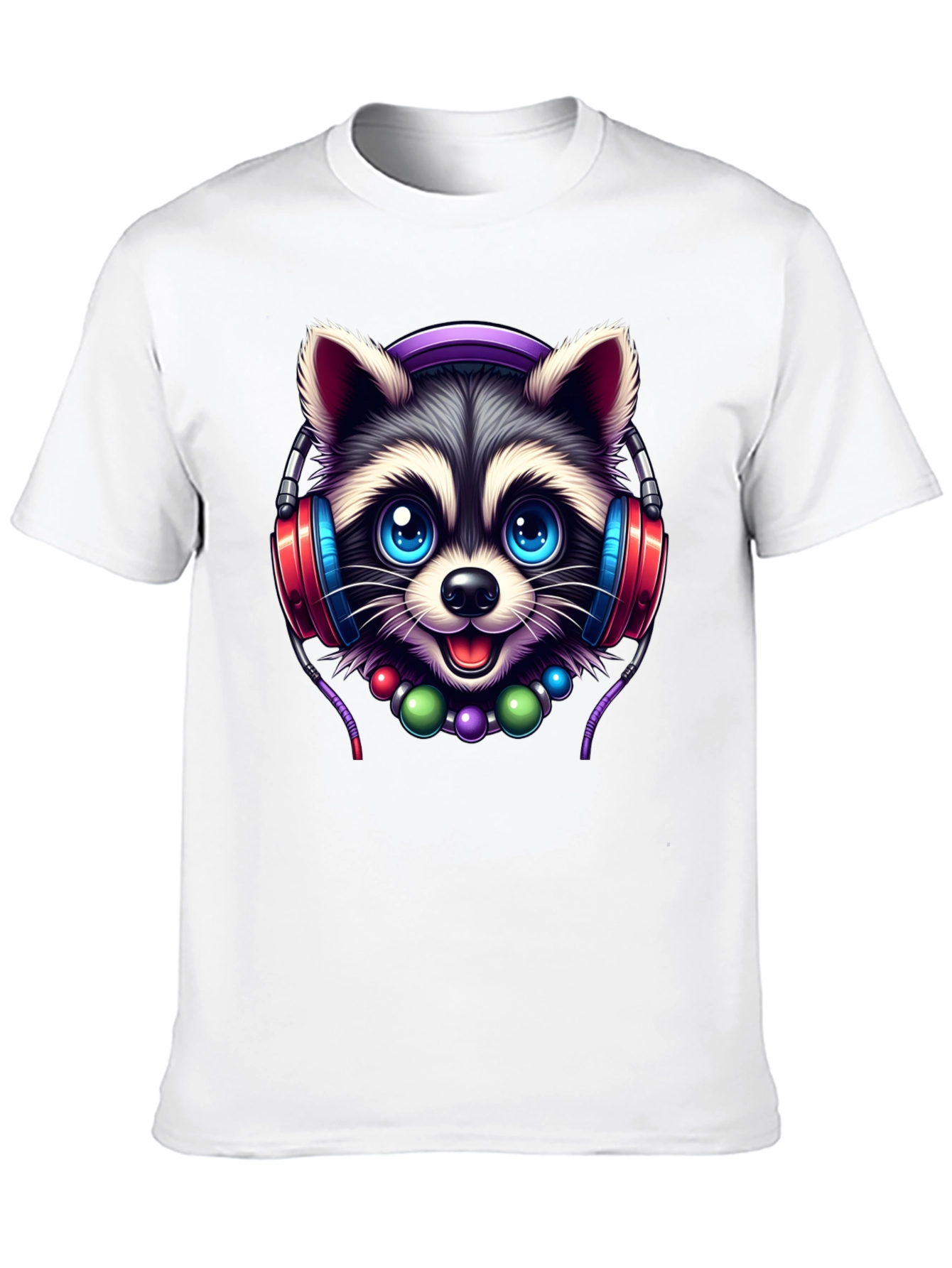 Cute Raccoon DJ Graphic T-Shirt