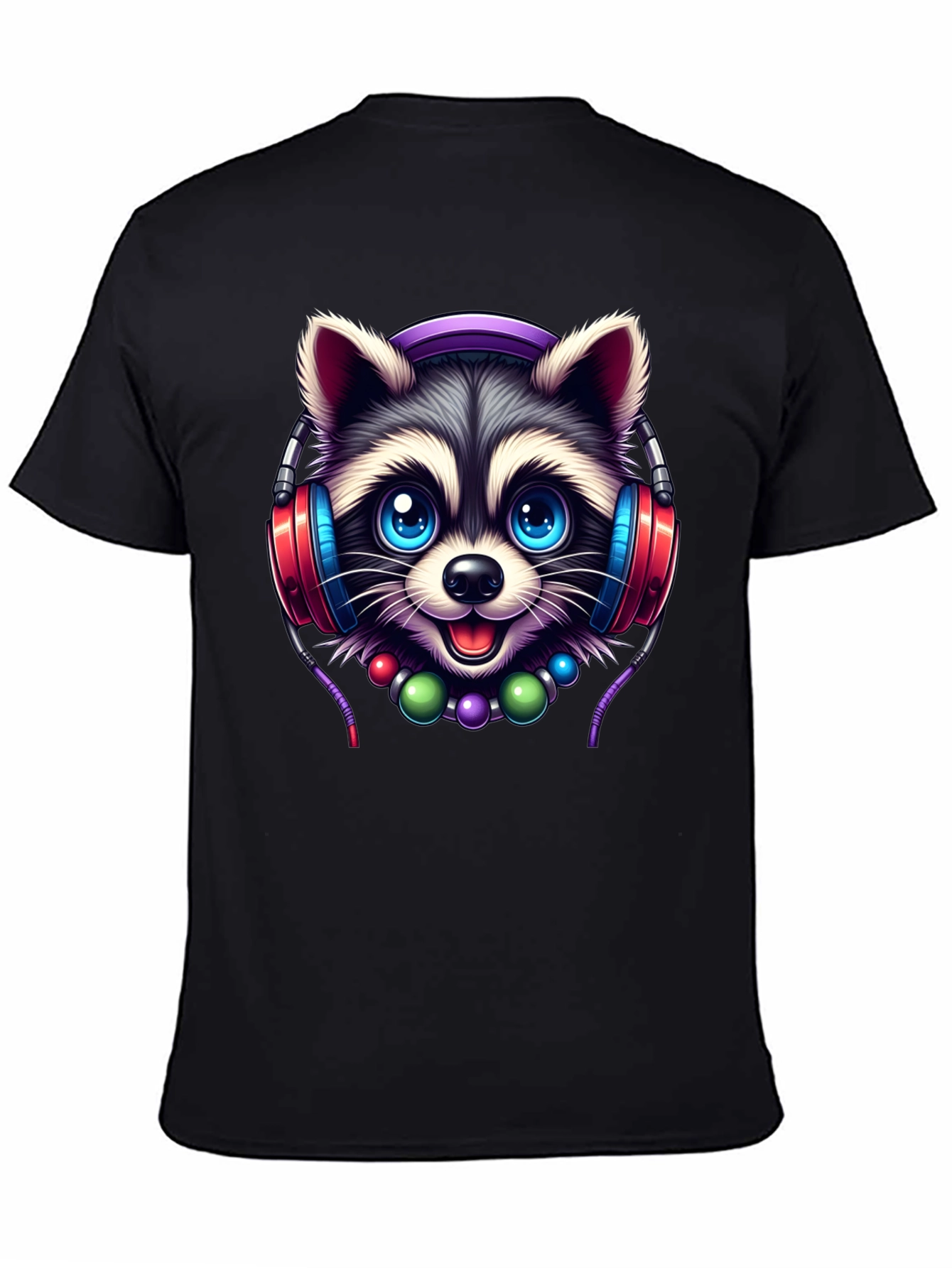 Cute Raccoon DJ Graphic T-Shirt
