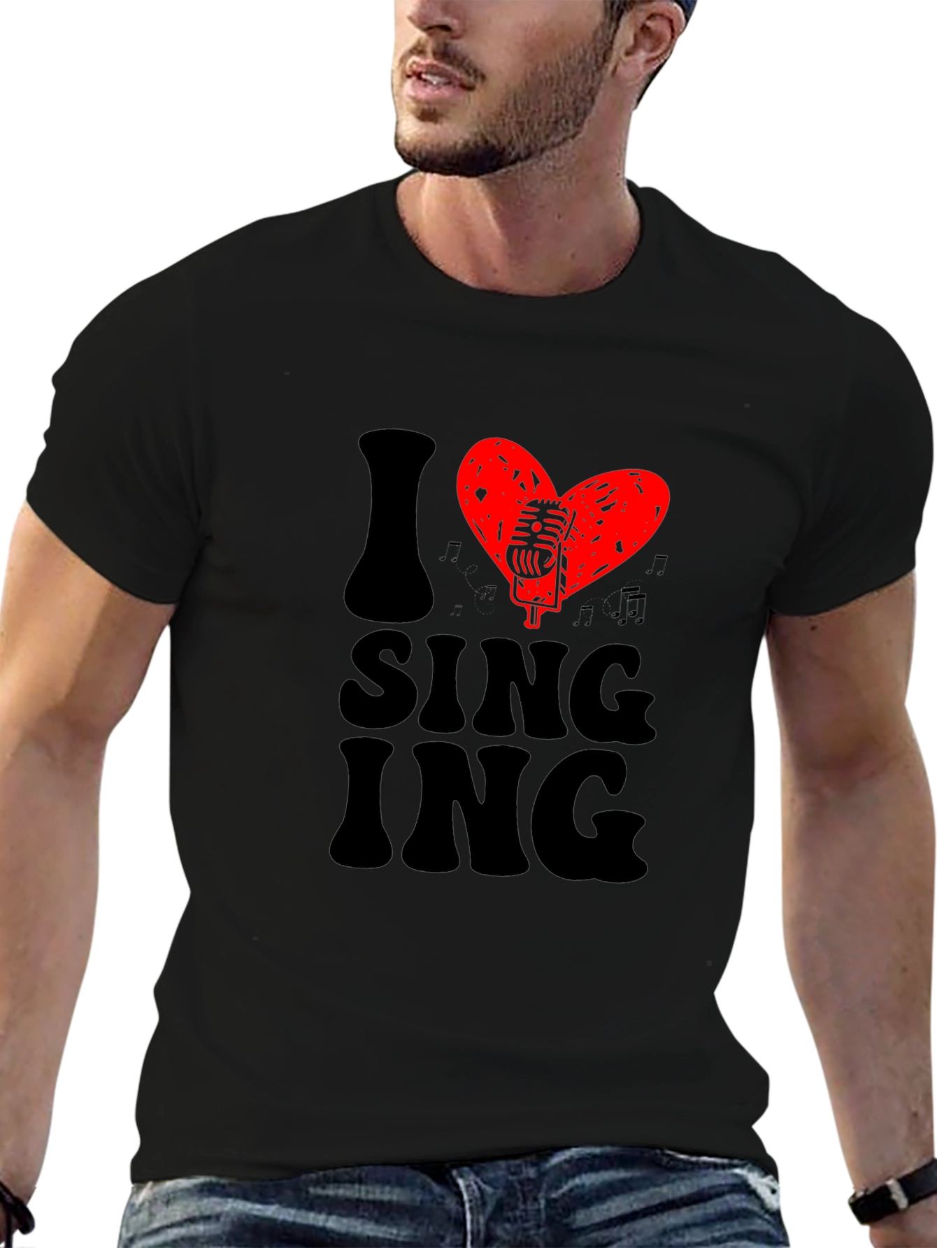 I Heart Singing Black T-Shirt