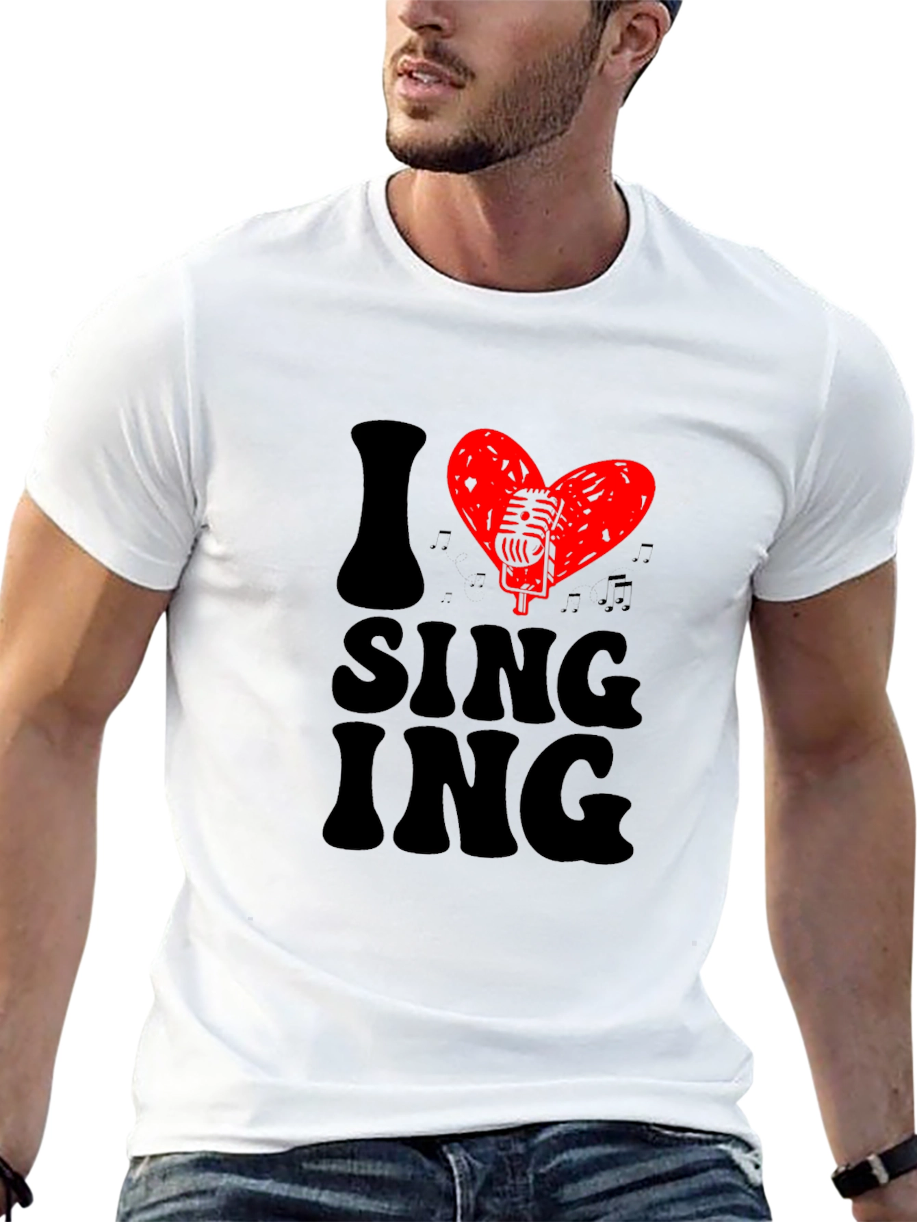 I Heart Singing Black T-Shirt