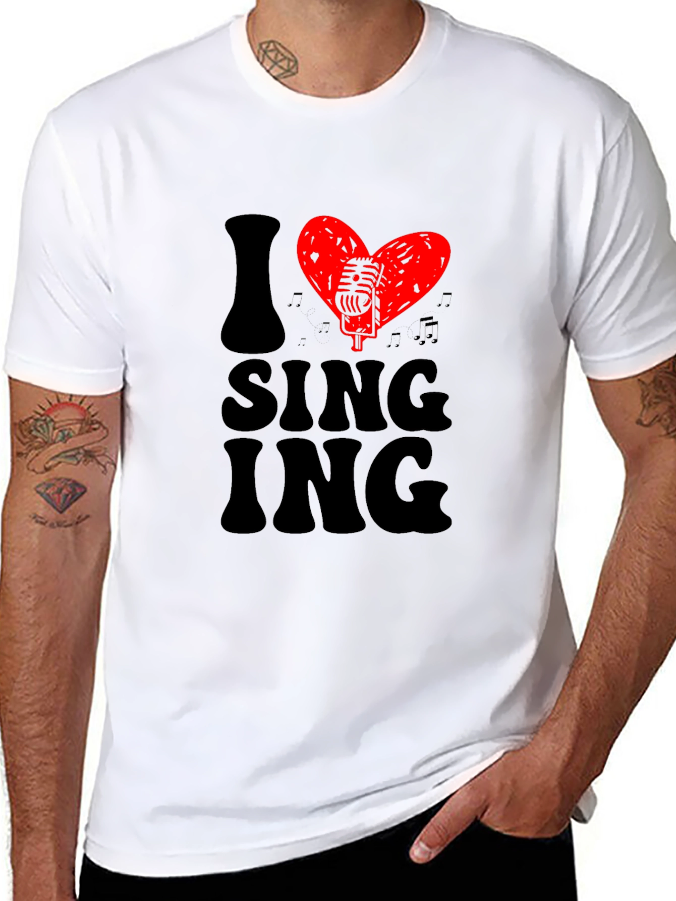 I Heart Singing Black T-Shirt