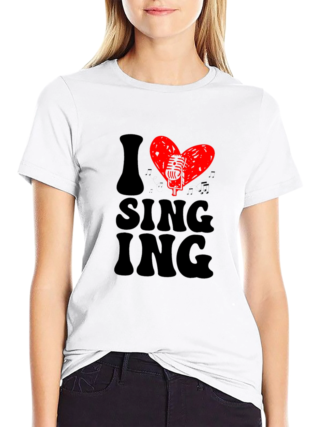 I Heart Singing Black T-Shirt