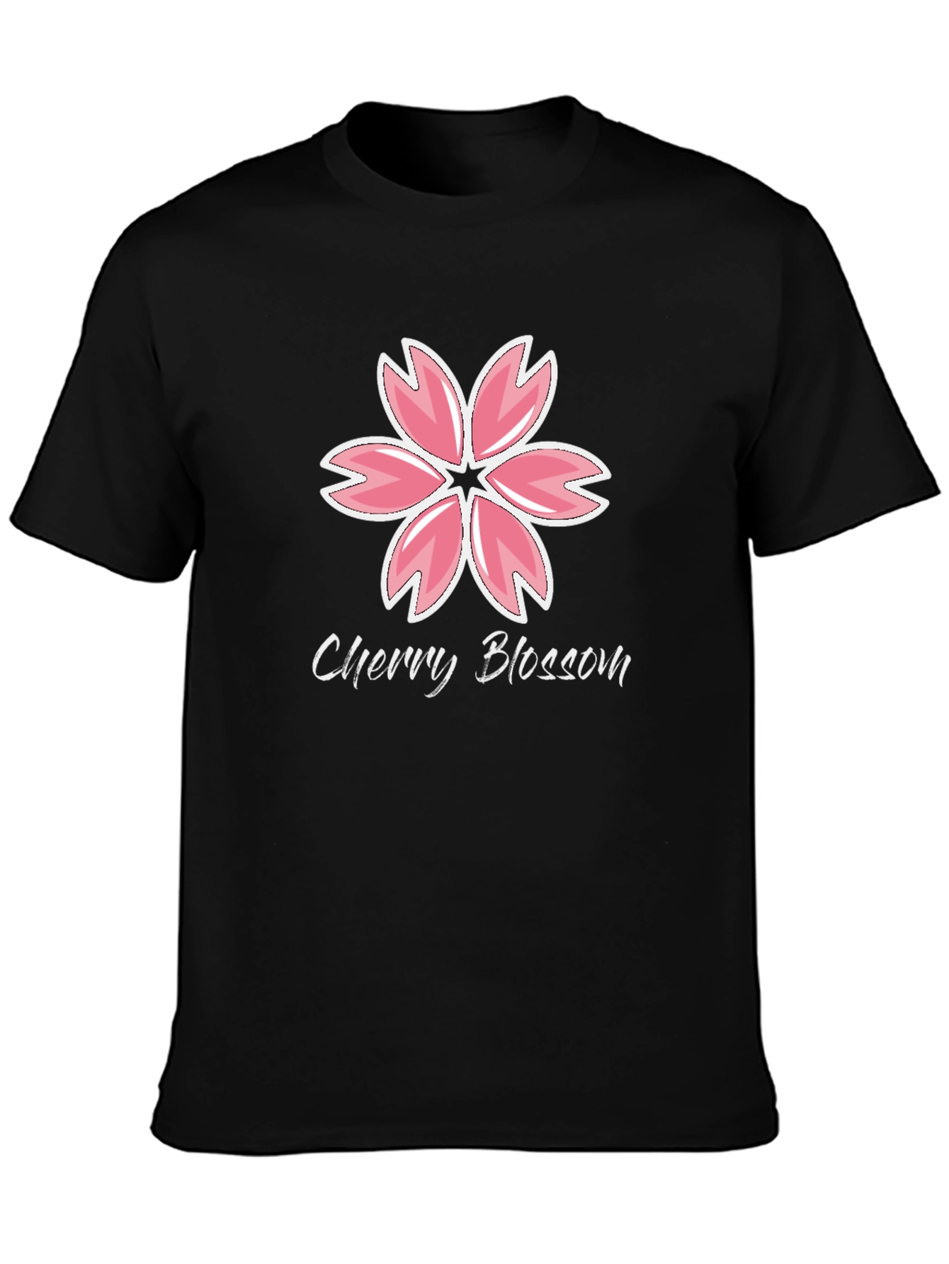 Cherry Blossom Graphic Black T-Shirt