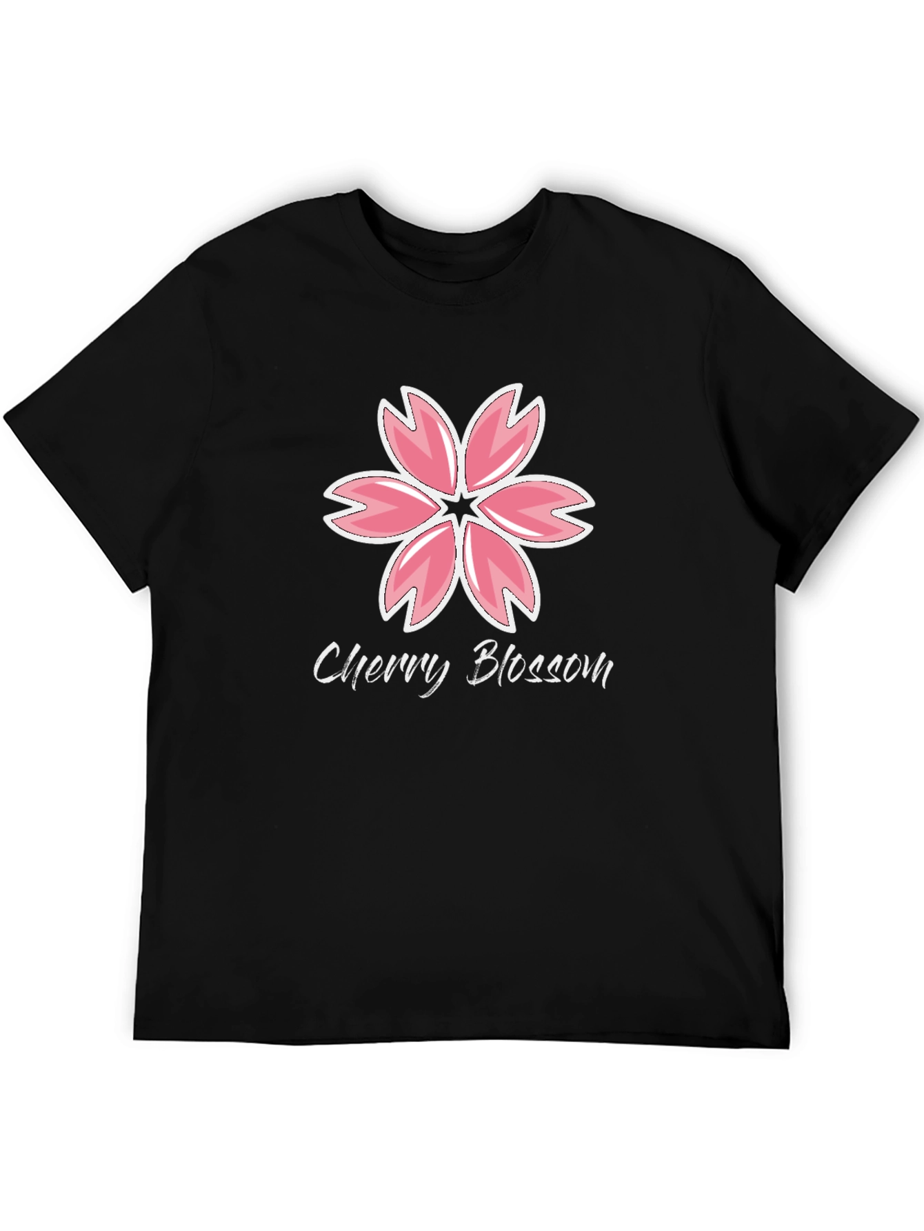 Cherry Blossom Graphic Black T-Shirt