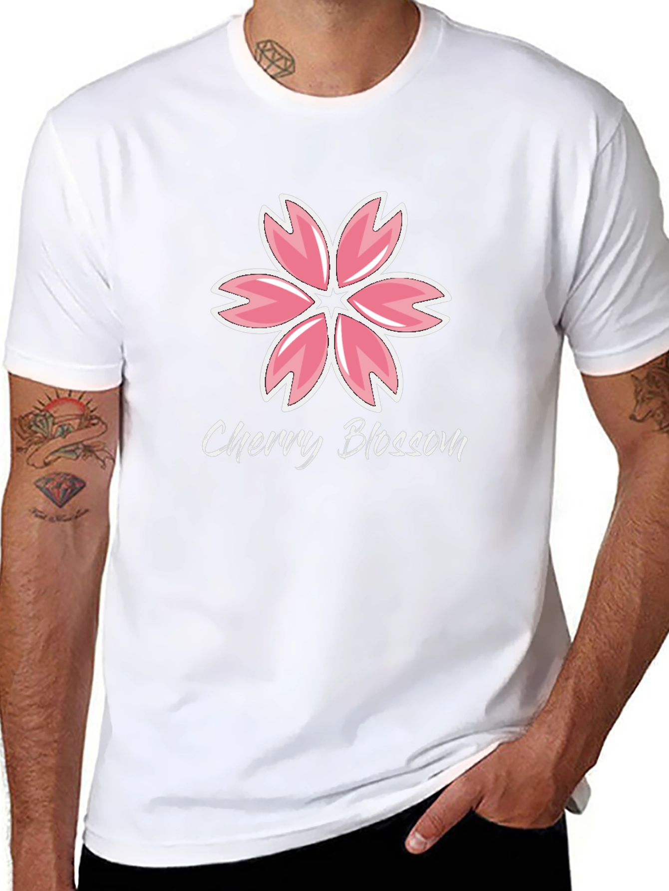 Cherry Blossom Graphic Black T-Shirt