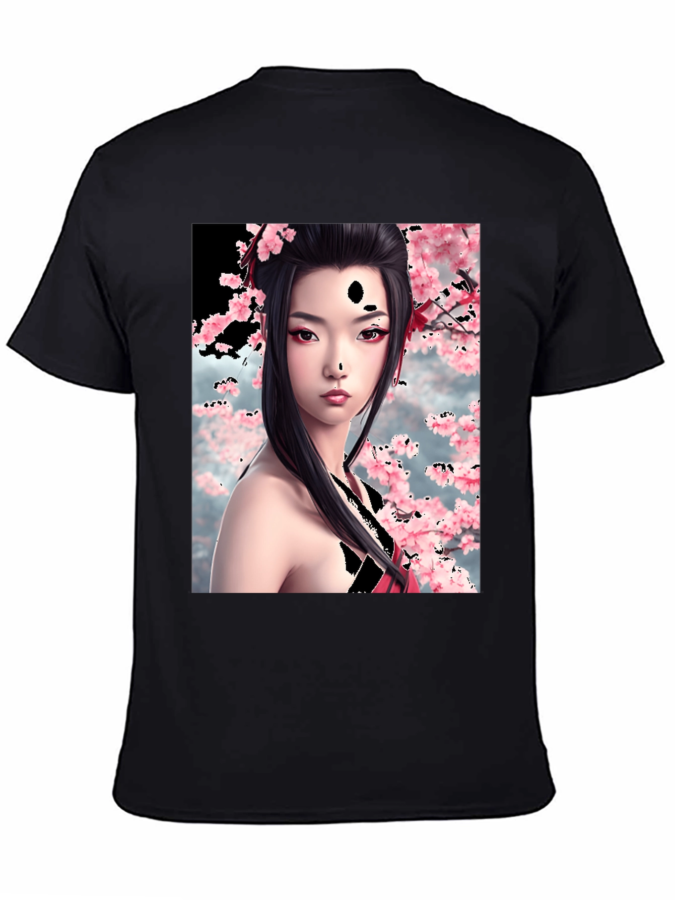 Geisha Cherry Blossom Graphic T-Shirt
