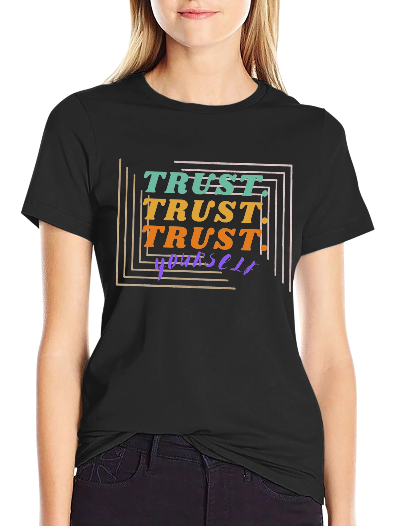 Trust Yourself Graphic Tee - Stylish Black T-Shirt