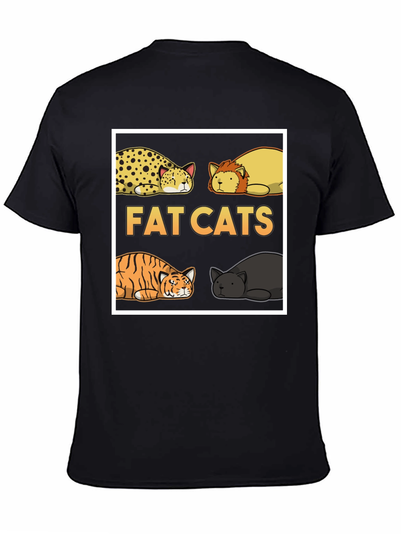 Fat Cats Graphic T-Shirt - Unisex Black Tee