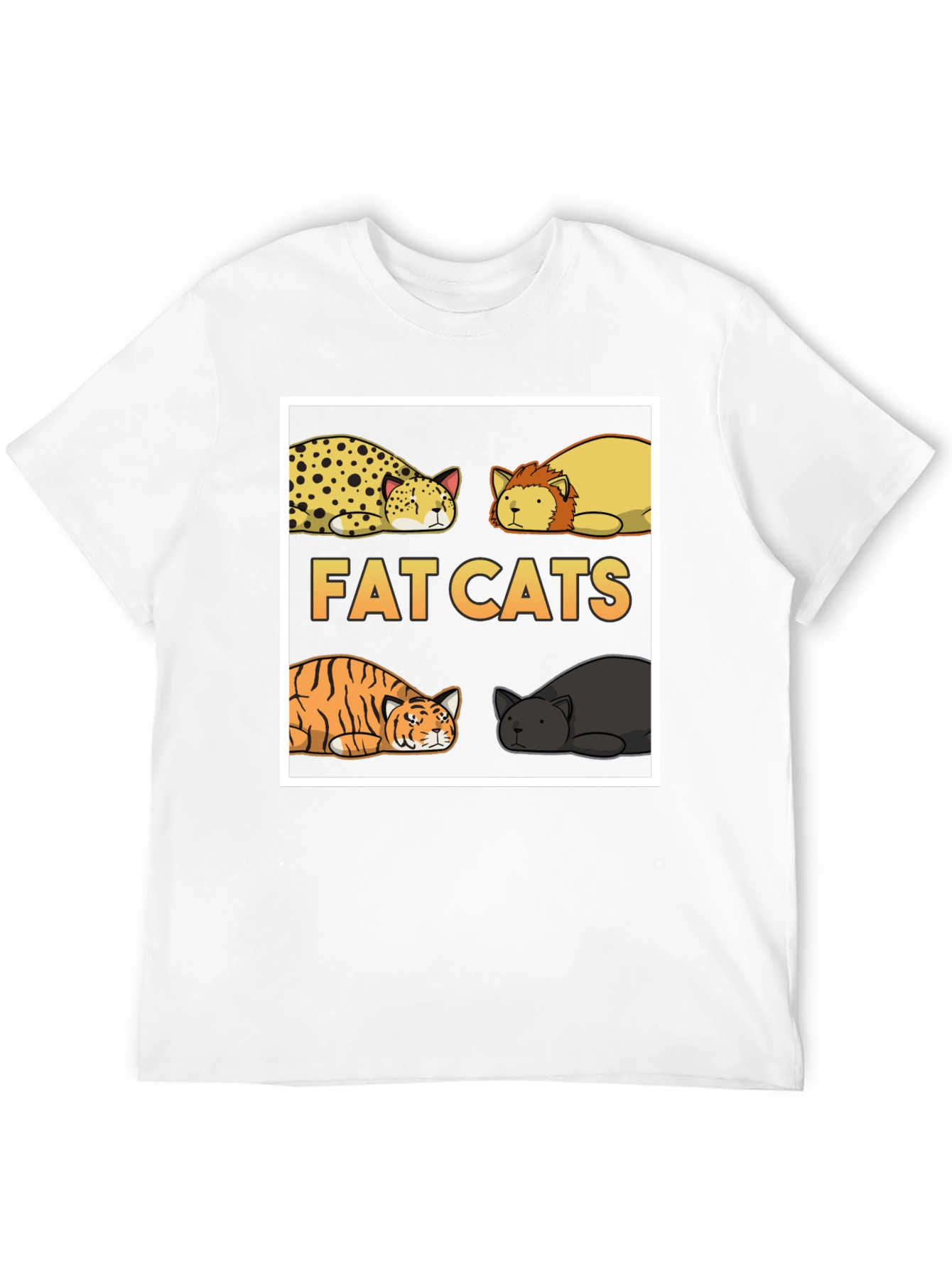 Fat Cats Graphic T-Shirt - Unisex Black Tee