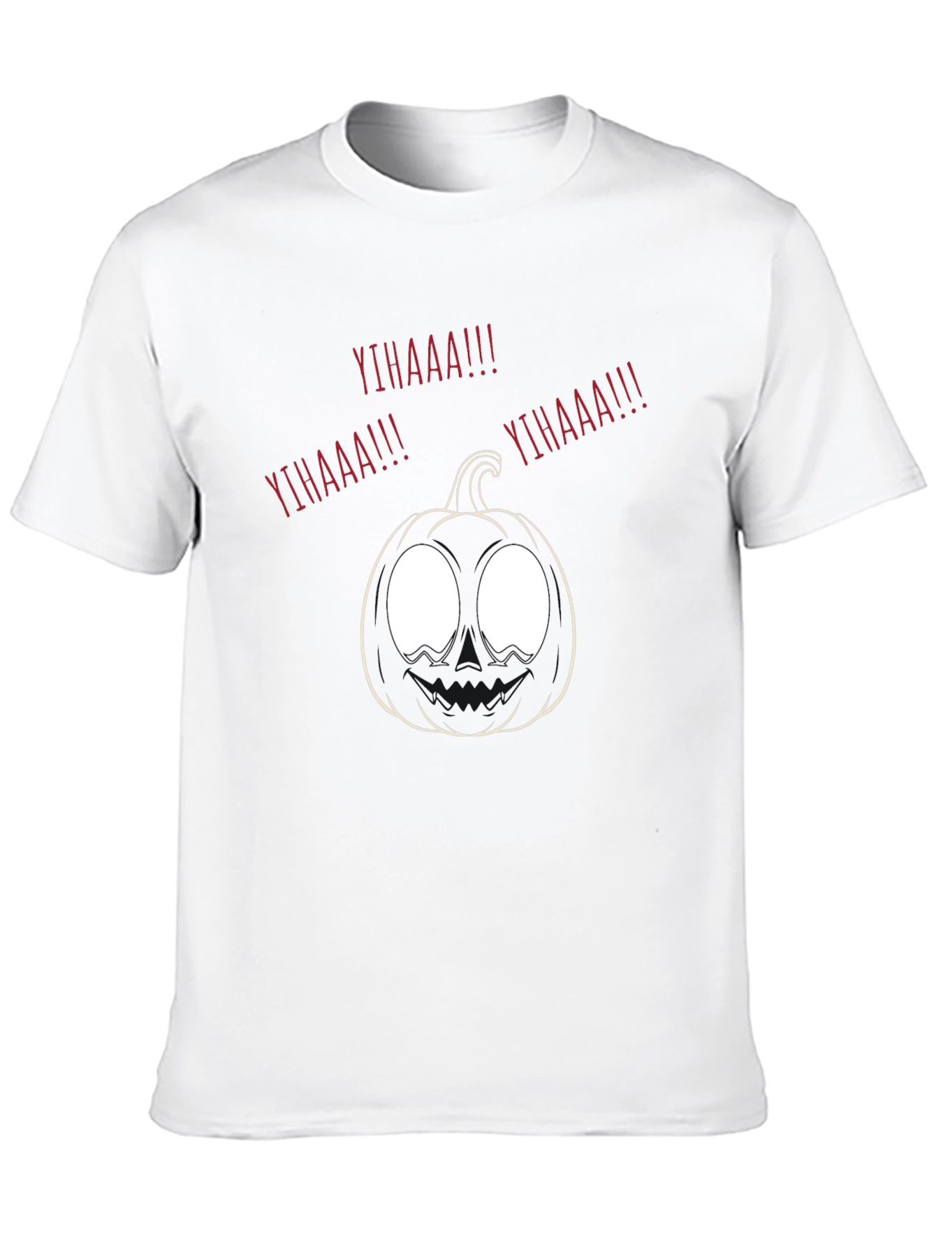 Spooky Pumpkin YIHAAA! Graphic Tee - Halloween Fun!