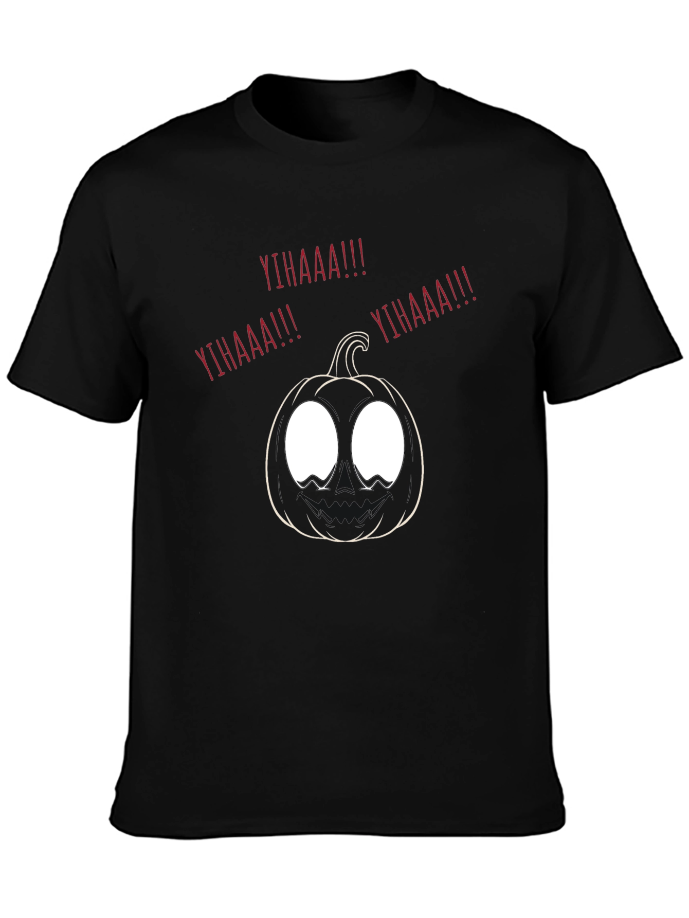 Spooky Pumpkin YIHAAA! Graphic Tee - Halloween Fun!