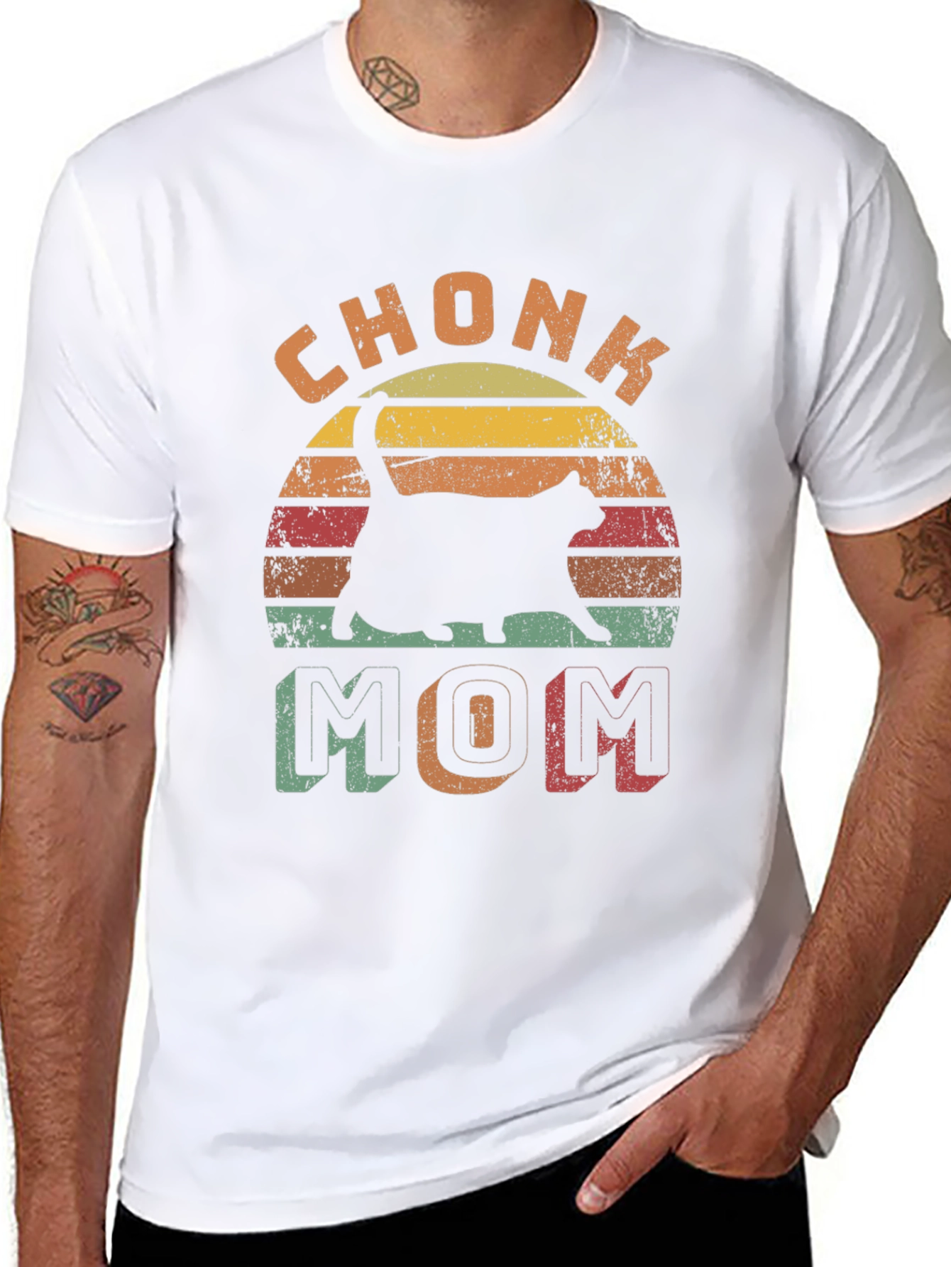 Chonk Mom Cat Graphic T-Shirt