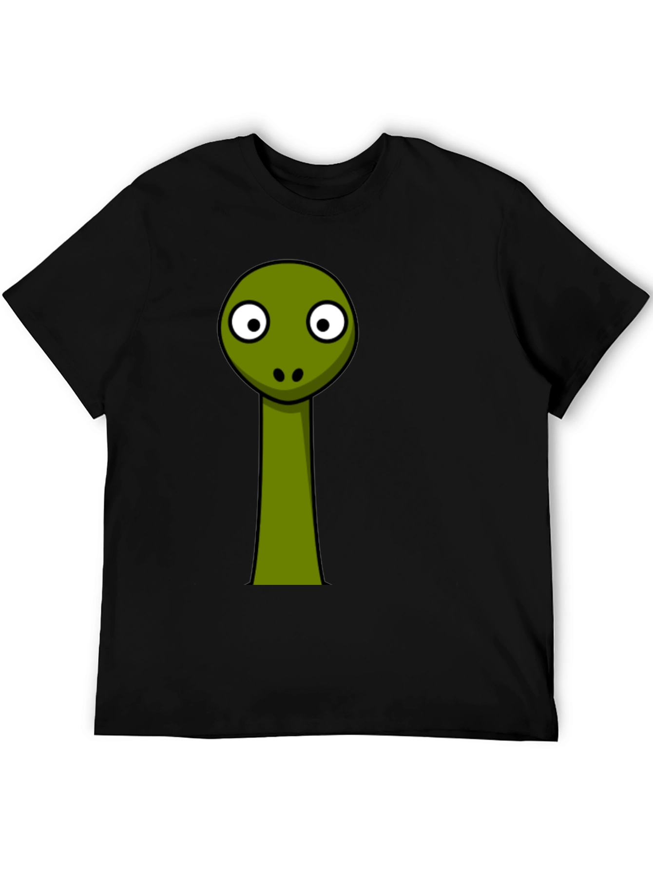 Cartoon Dinosaur Graphic Black Tee Shirt