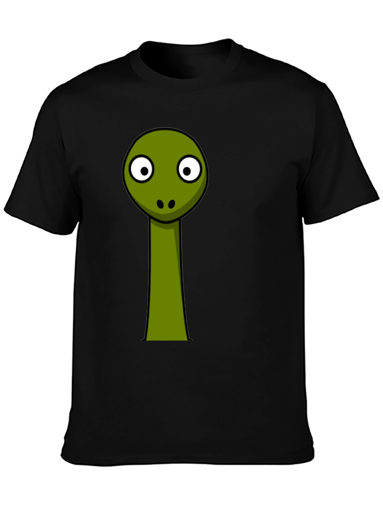 Cartoon Dinosaur Graphic Black Tee Shirt