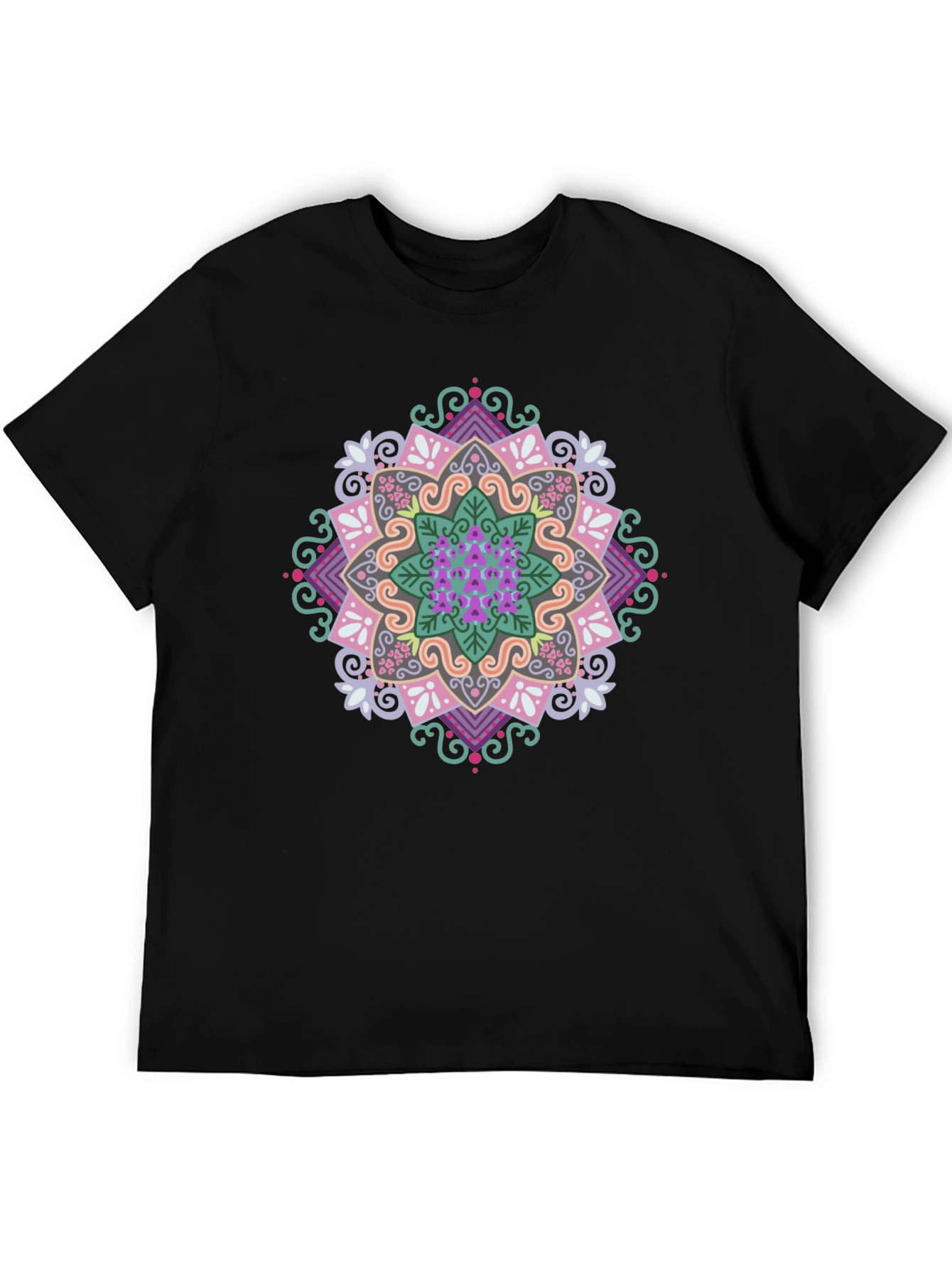 Mandala Graphic Print Black T-Shirt