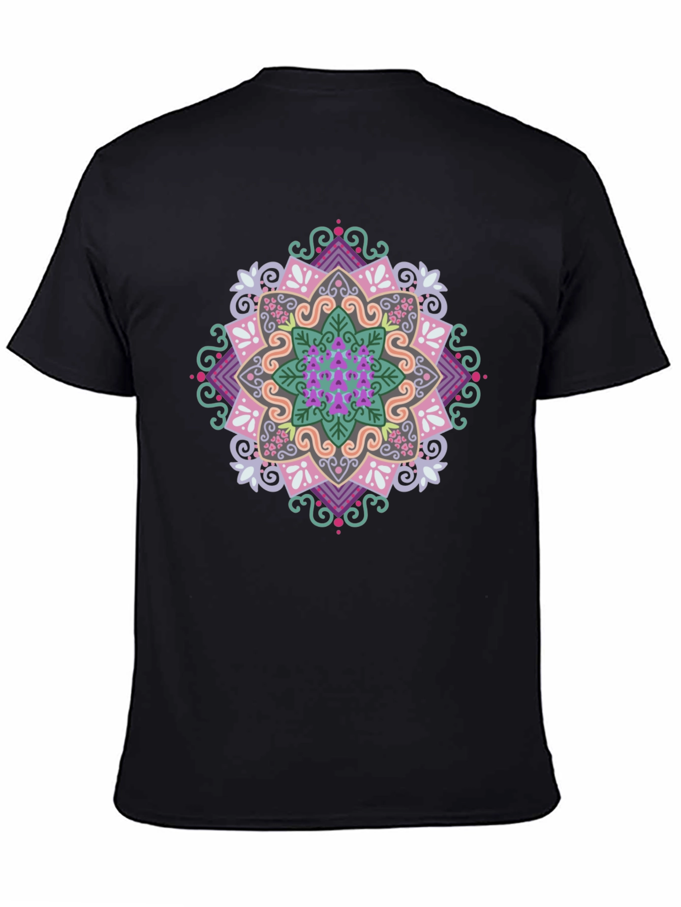 Mandala Graphic Print Black T-Shirt