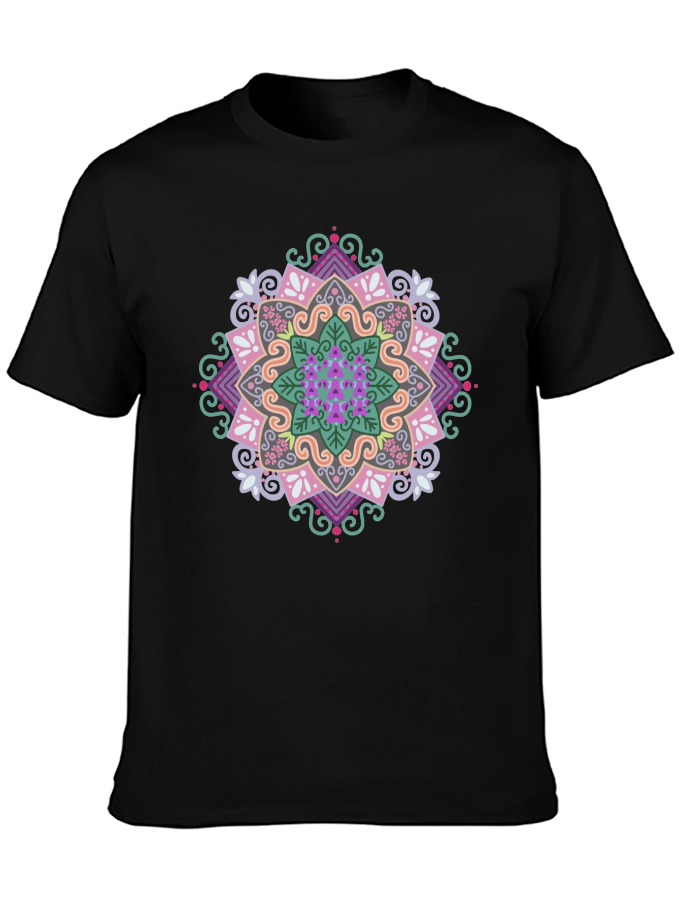 Mandala Graphic Print Black T-Shirt