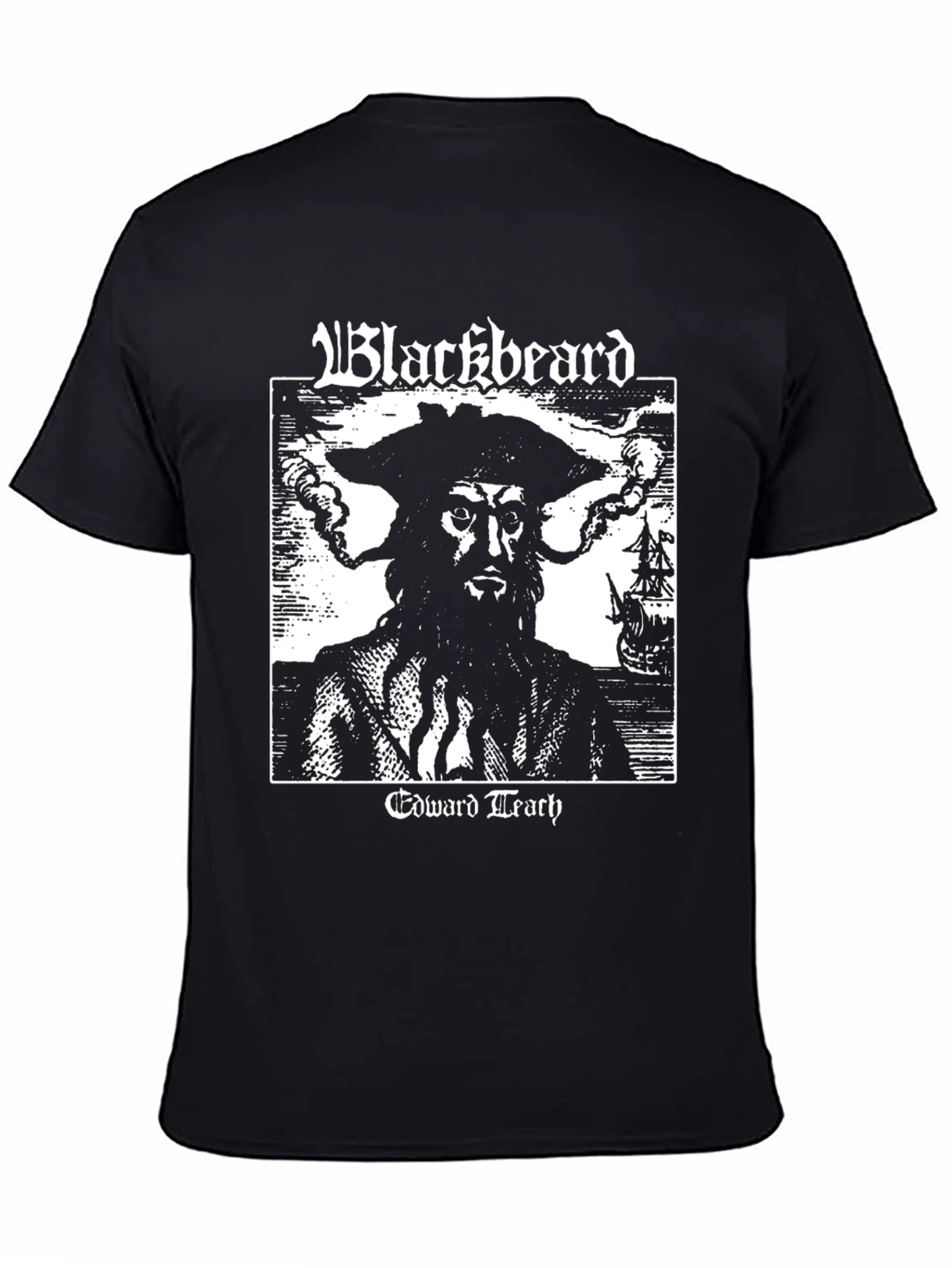 Blackbeard Edward Teach T-Shirt Pirate Graphic Tee